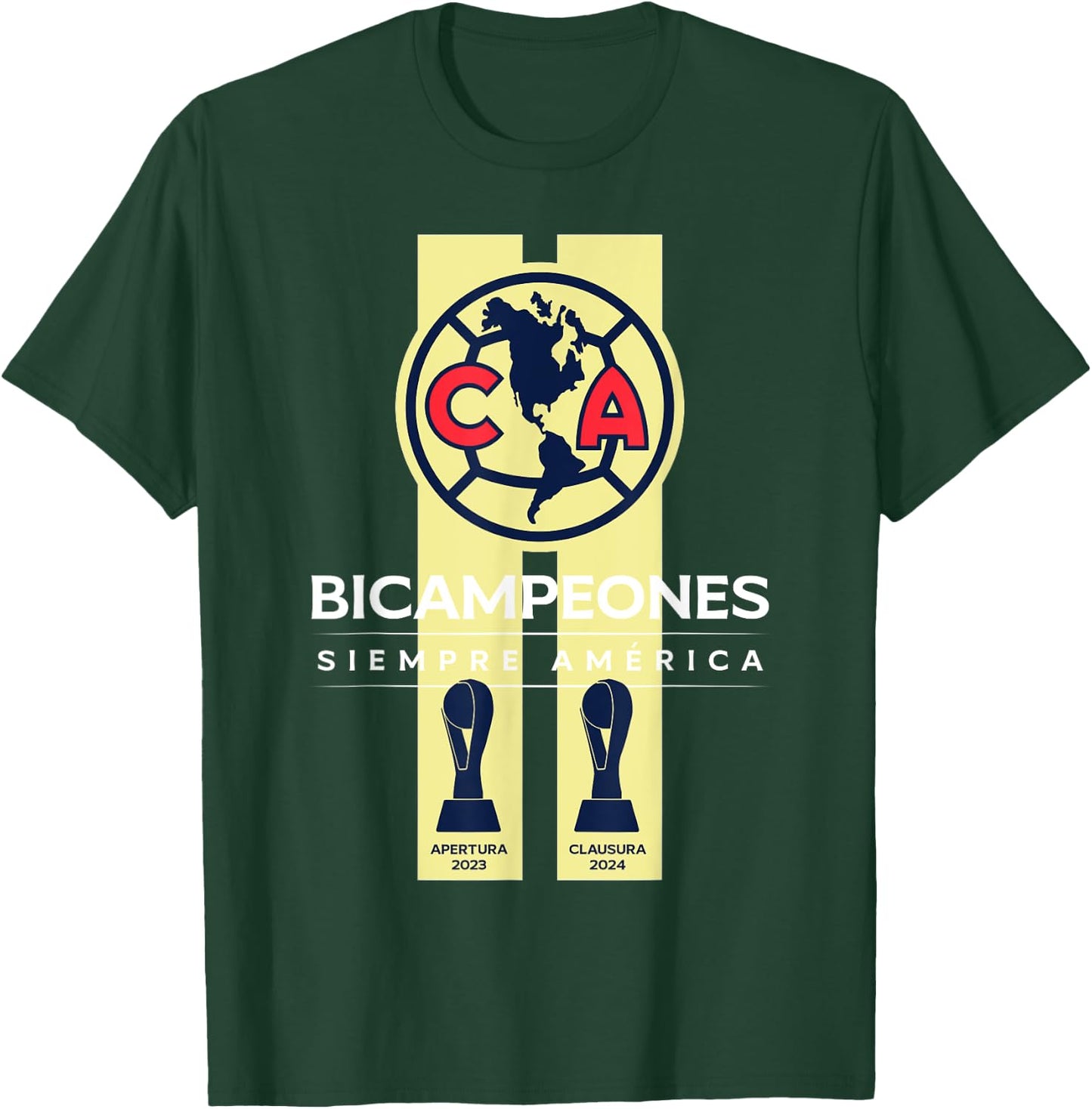 Club America Bicampeon Torneo Apertura 2023 - Clausura 2024 T-Shirt - T-Shirt | Forest