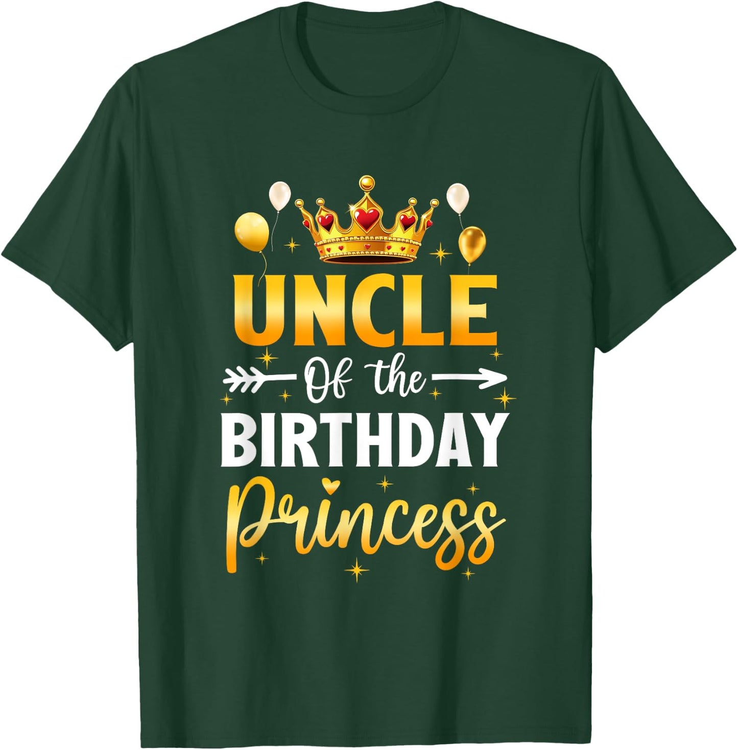 Uncle Of The Birthday Princess Birthday Girl Party Family T-Shirt - T-Shirt | Forest