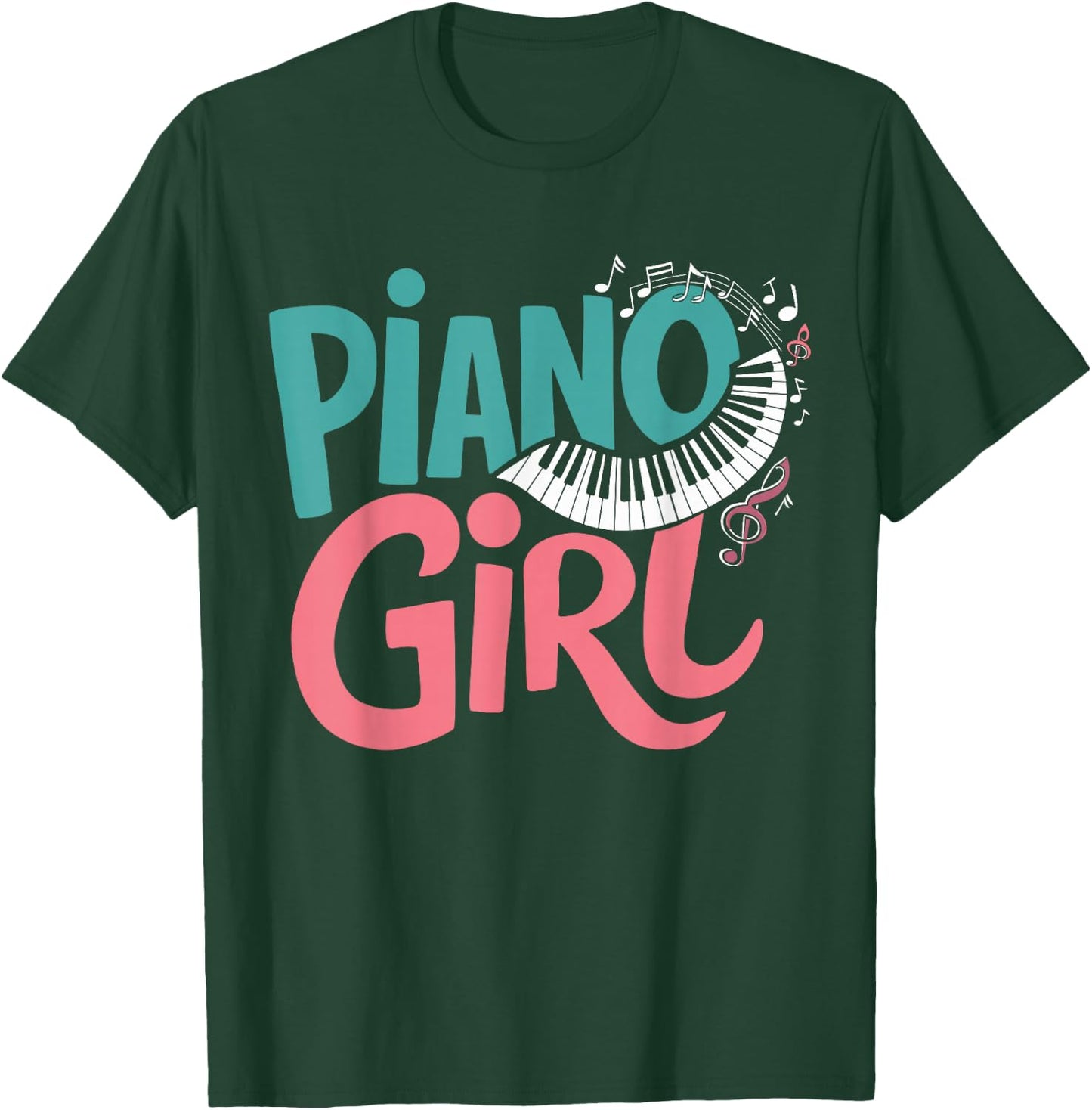 Piano Girl Pianist Music , Small, Black T-Shirt - T-Shirt | Forest