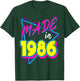 Made in 1986 35th Birthday Retro 35 Years Old 80s Vintage T-Shirt - T-Shirt | Forest