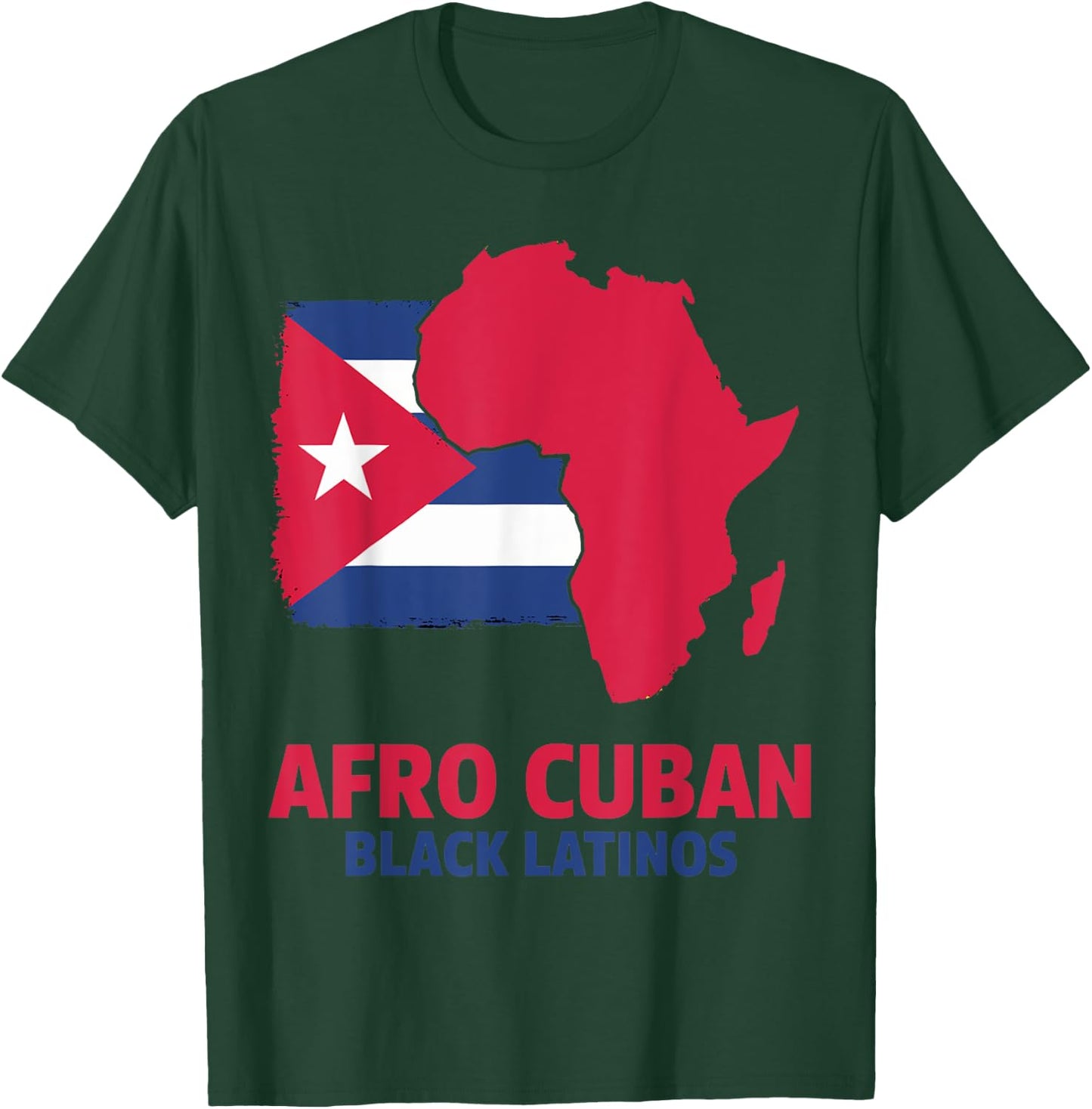 Afro Cubans Black Latinos Afro Latin Cuban Flag Souvenirs T-Shirt - T-Shirt | Forest