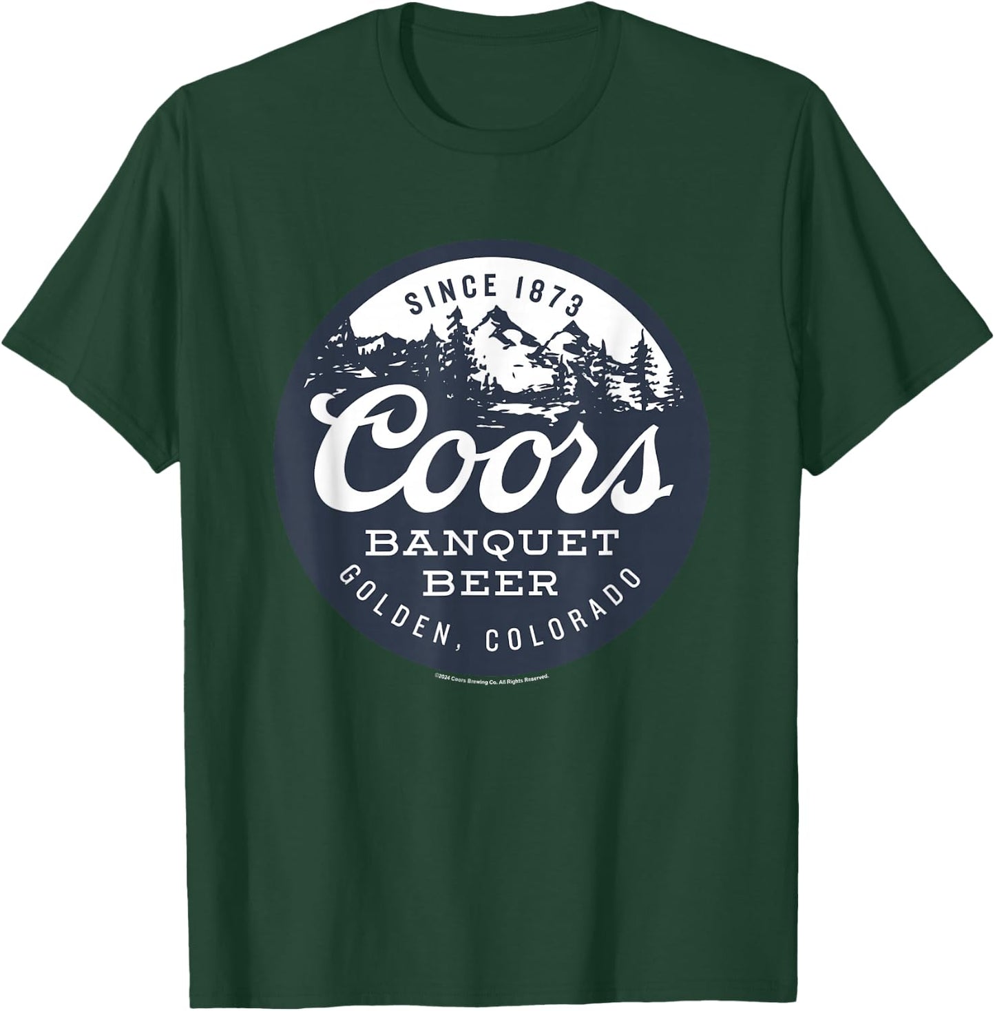 Coors Banquet Golden Colorado Circle Mountain Badge T-Shirt - T-Shirt | Forest