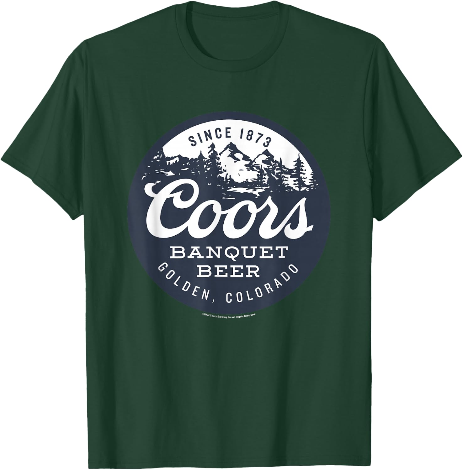 Coors Banquet Golden Colorado Circle Mountain Badge T-Shirt - T-Shirt | Forest