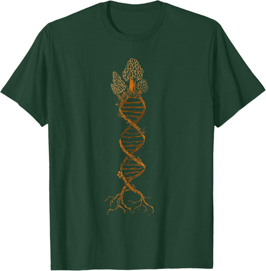 Mushroom Cottagecore DNA Morel Hunter Hunting Mycology T-Shirt - T-Shirt | Forest