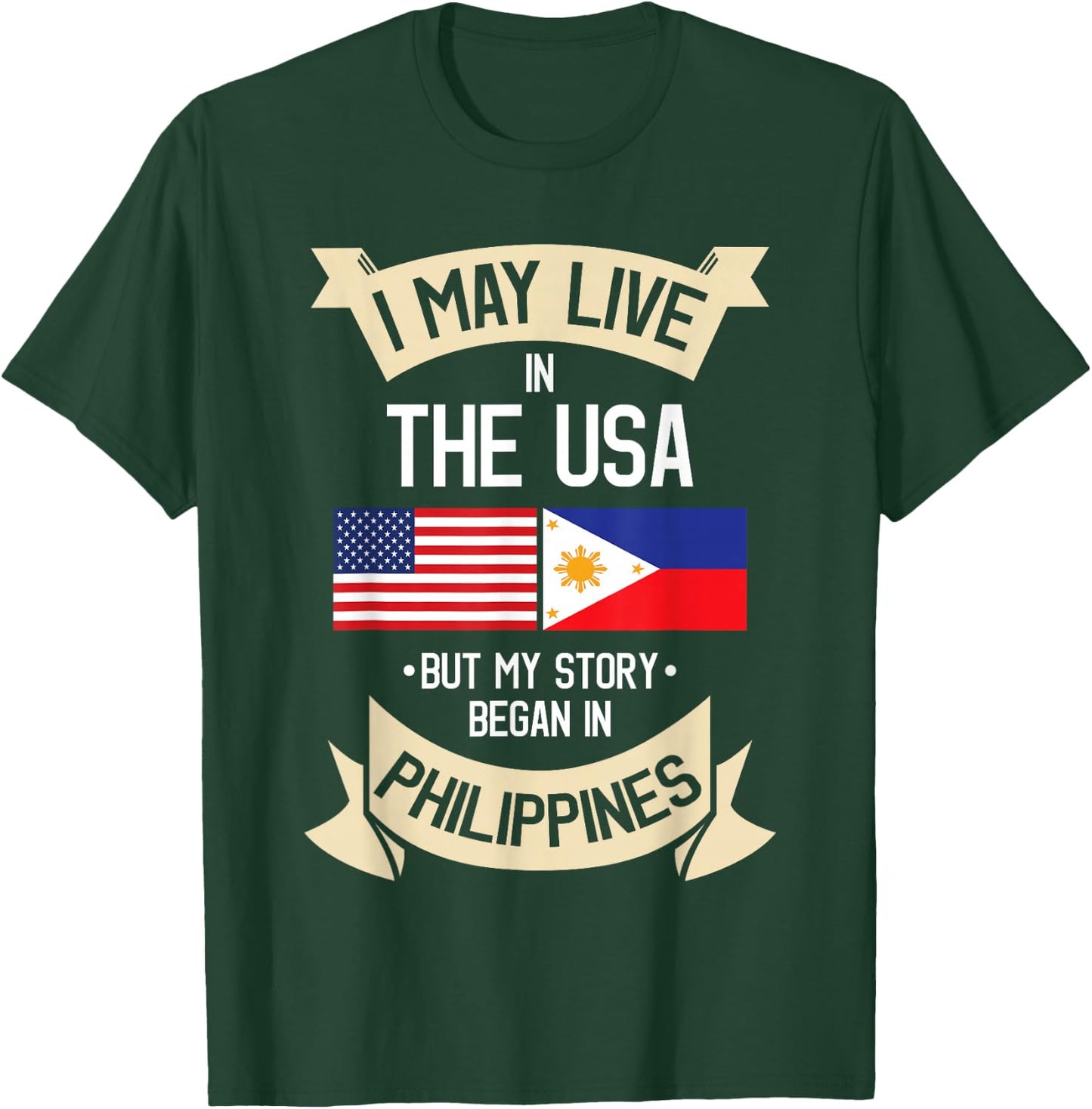 Philippines American Flag USA Filipino Roots Gifts T-Shirt - T-Shirt | Forest