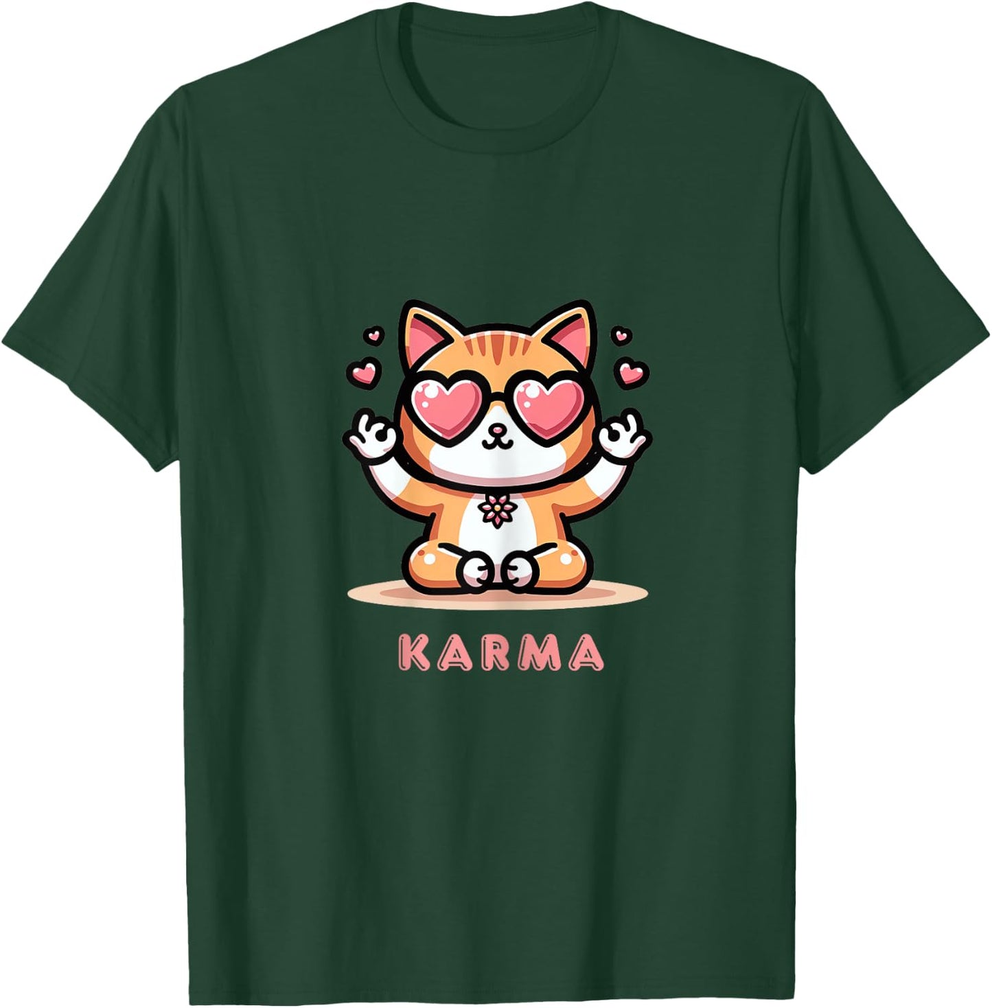 Karma Cat Girls Kids T-Shirt - T-Shirt | Forest