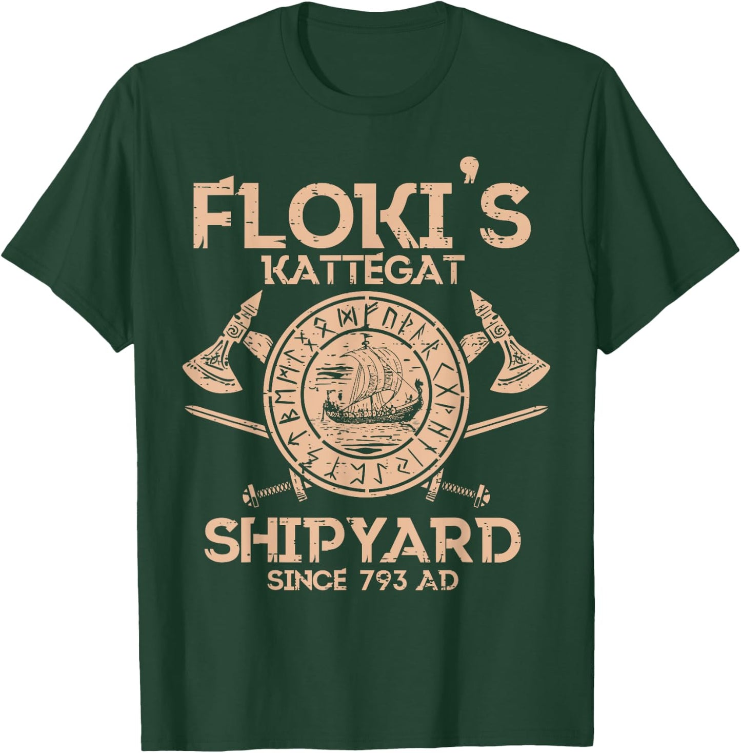 Viking Flokis Kattegat Shipyard Norse Mythology Men Women T-Shirt - T-Shirt | Forest