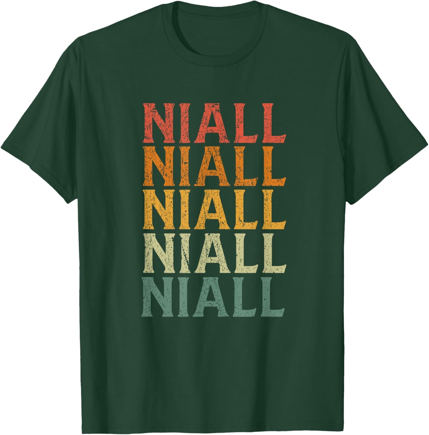 Retro Custom First Name Niall T-Shirt - T-Shirt | Forest