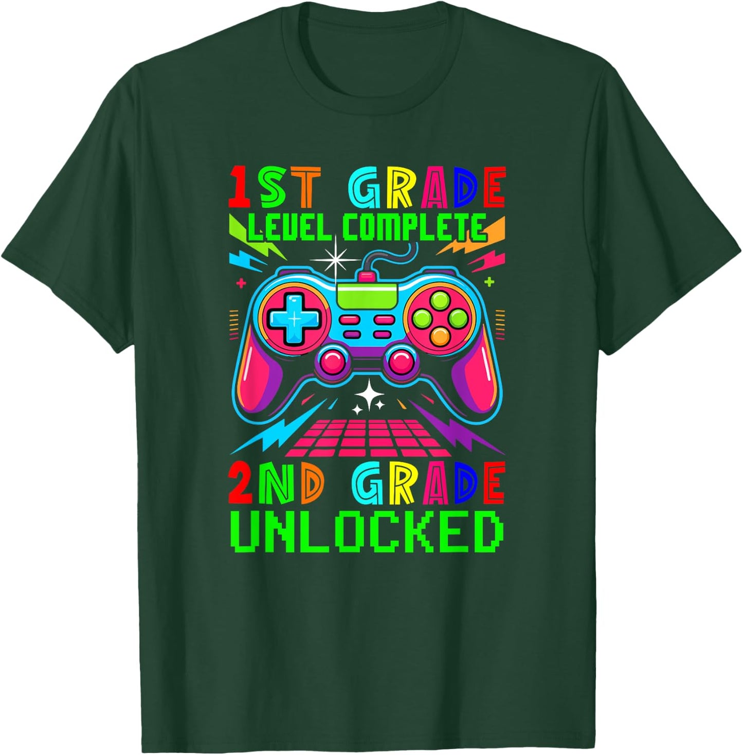 1st Grade Level Complete 2nd Grade Unlocked Gamer Students T-Shirt - T-Shirt | Forest