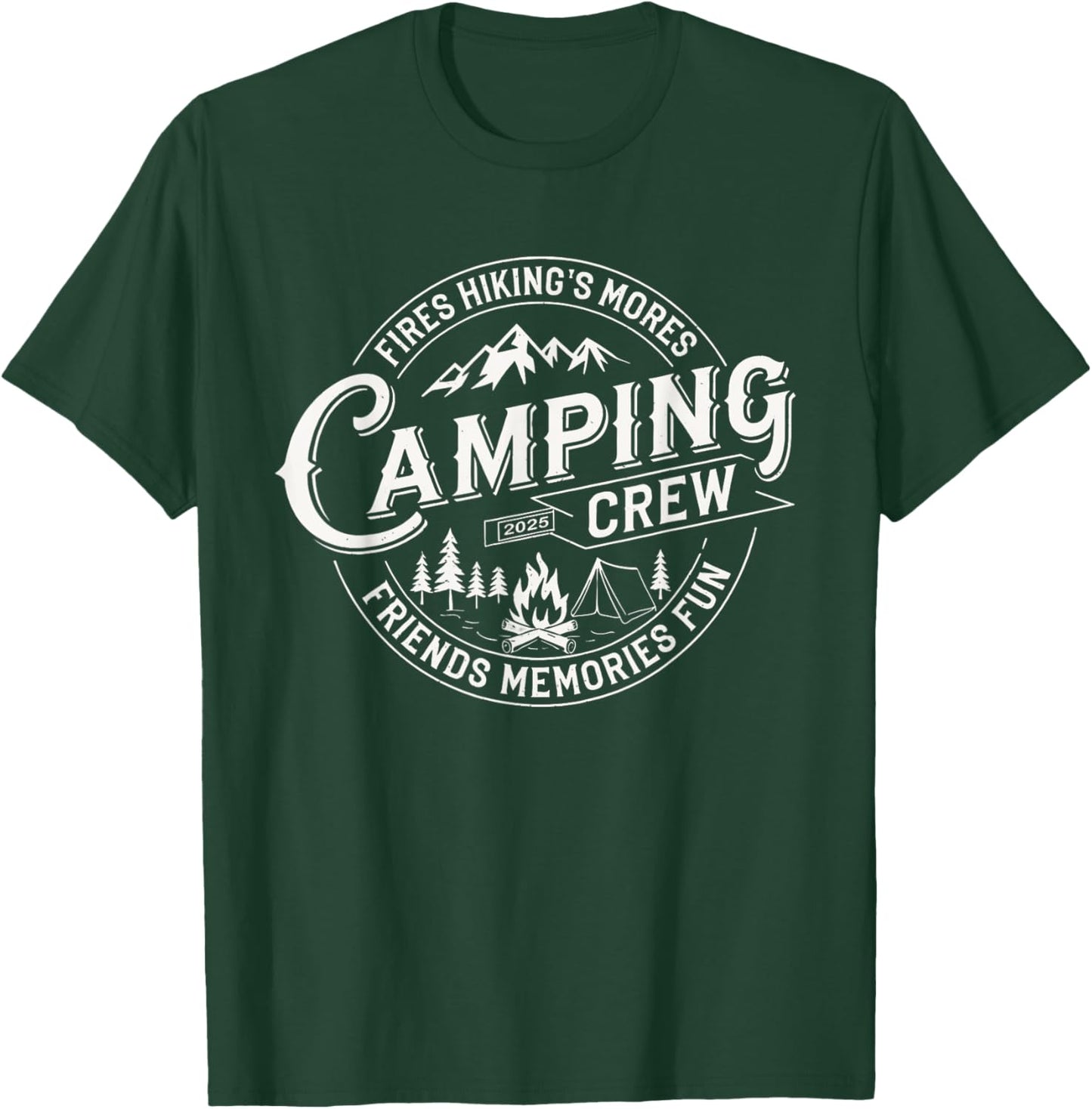Camping Crew 2025 Matching for Family Camper Kid Girl Boy T-Shirt - T-Shirt | Forest