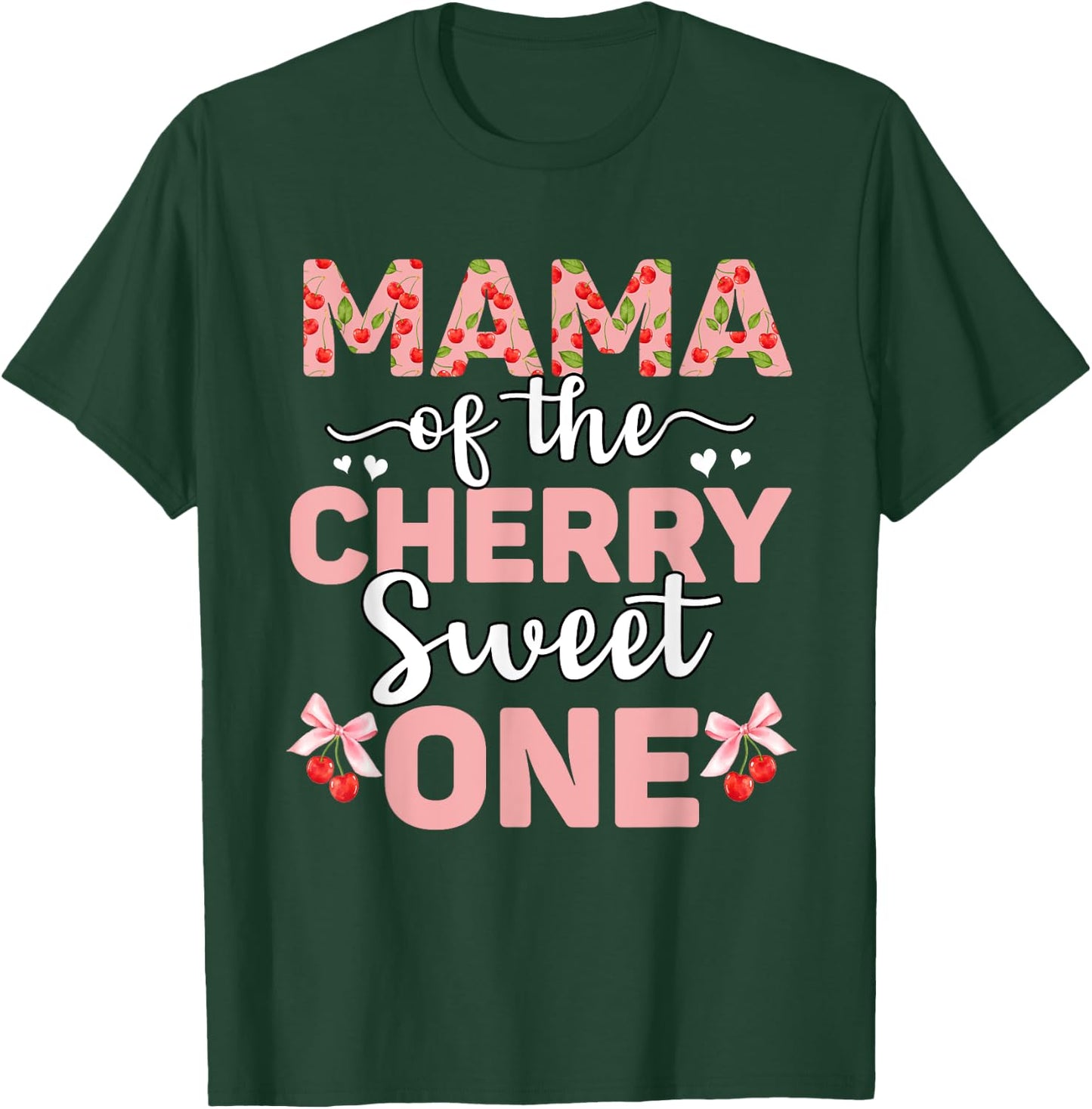 Mom Of The Cherry Sweet One 1st Birthday Cherry Lover T-Shirt - T-Shirt | Forest