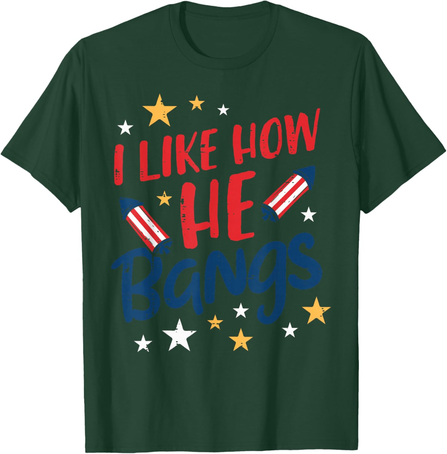 4th of July I Like How He Bangs Funny Couple Matching Women T-Shirt - T-Shirt | Forest