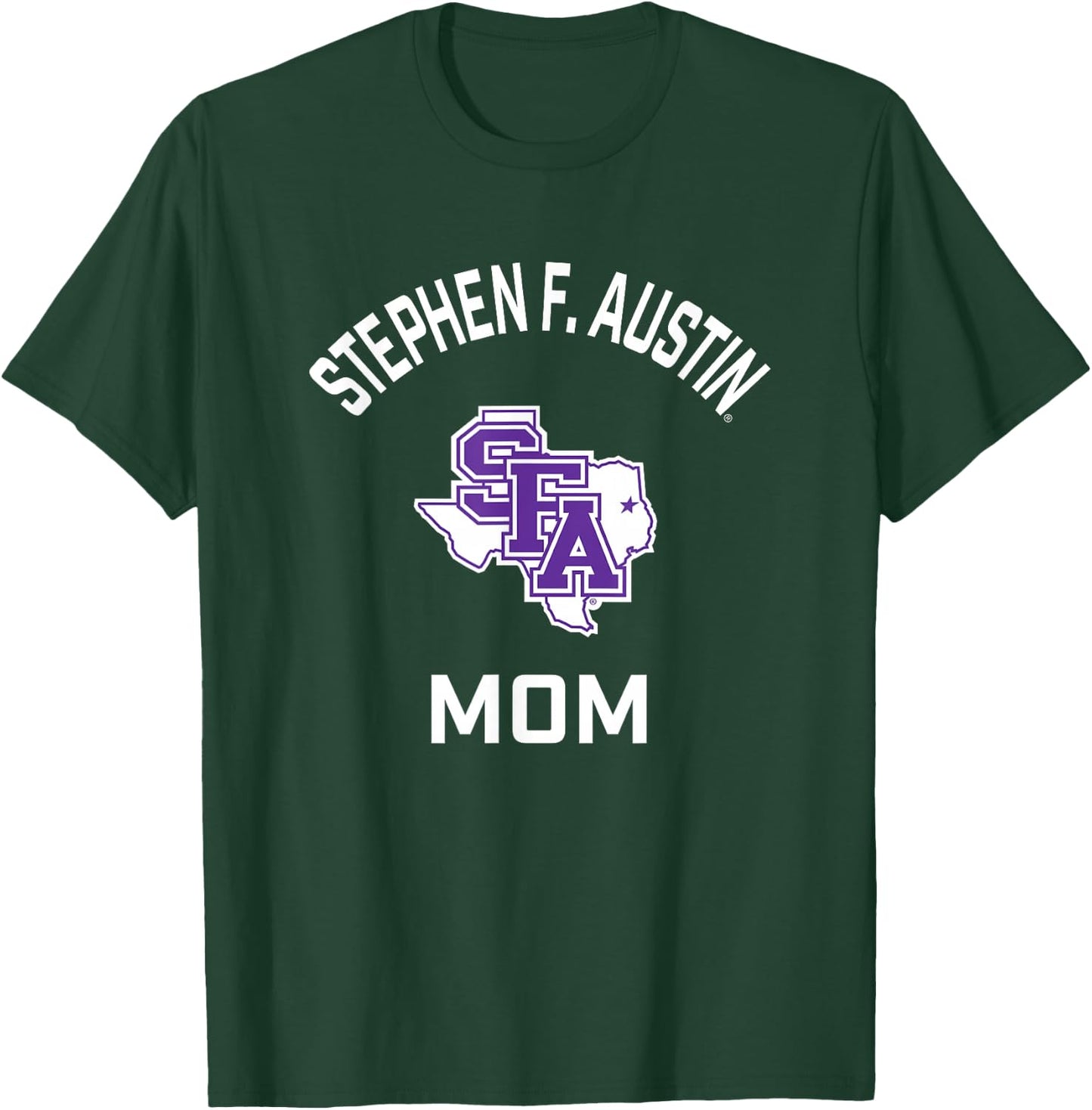 Stephen F. Austin State Lumberjacks Arched Mom T-Shirt - T-Shirt | Forest