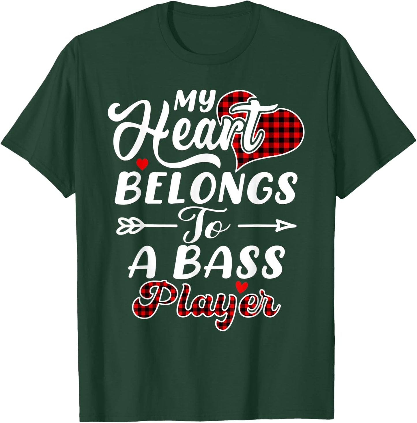 My Heart Belongs To A Bass Player Shirt Funny Valentines Day T-Shirt - T-Shirt | Forest