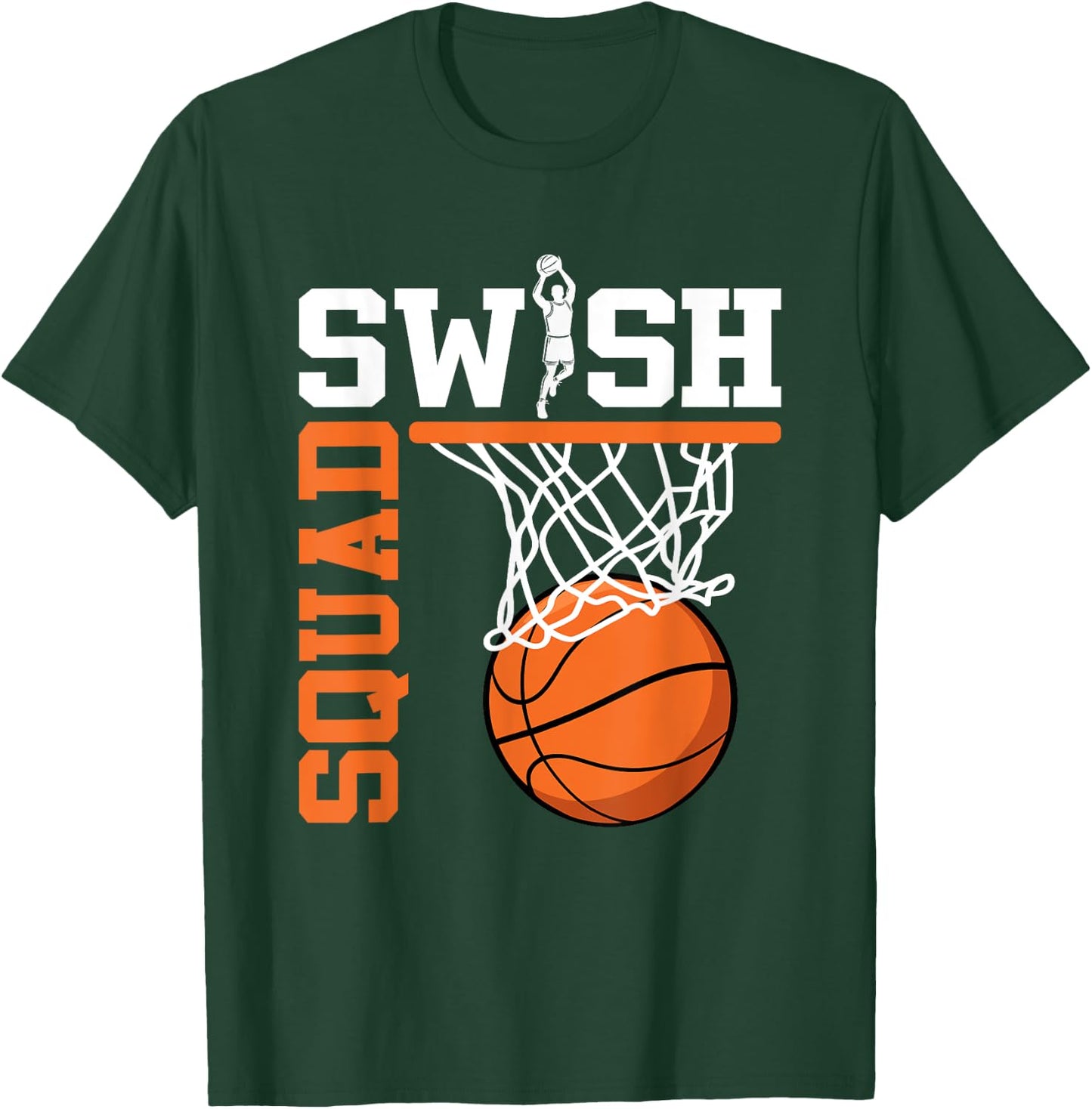 Swish Squad Girl Basketball Player T-Shirt - T-Shirt | Forest