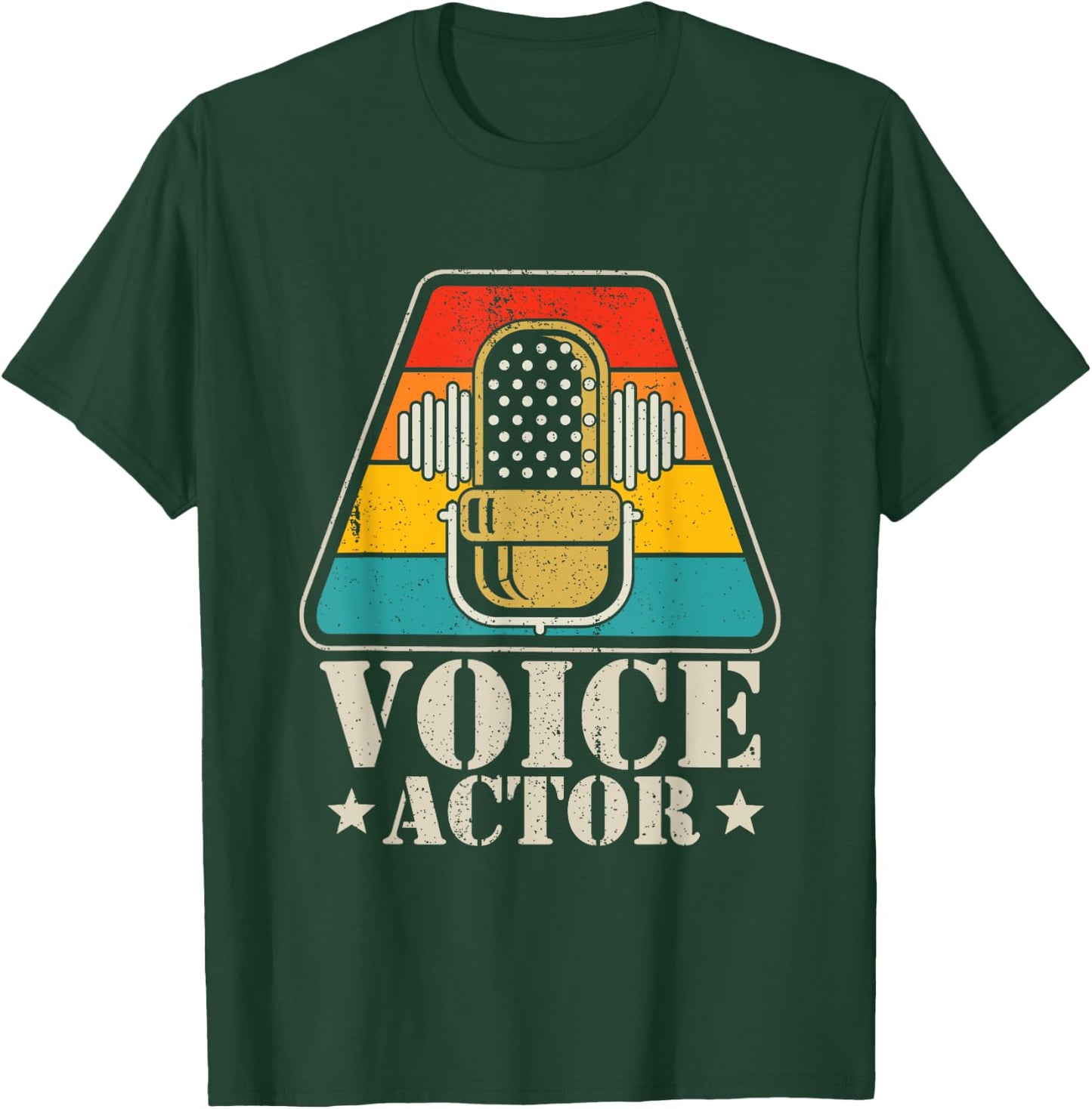 Voice Actress & Voice Actor Gift -Adults & -Kids Retro Vintage Voice-Over Artist / Voice Acting Black Small Short Sleeve T-Shirt - T-Shirt | Forest