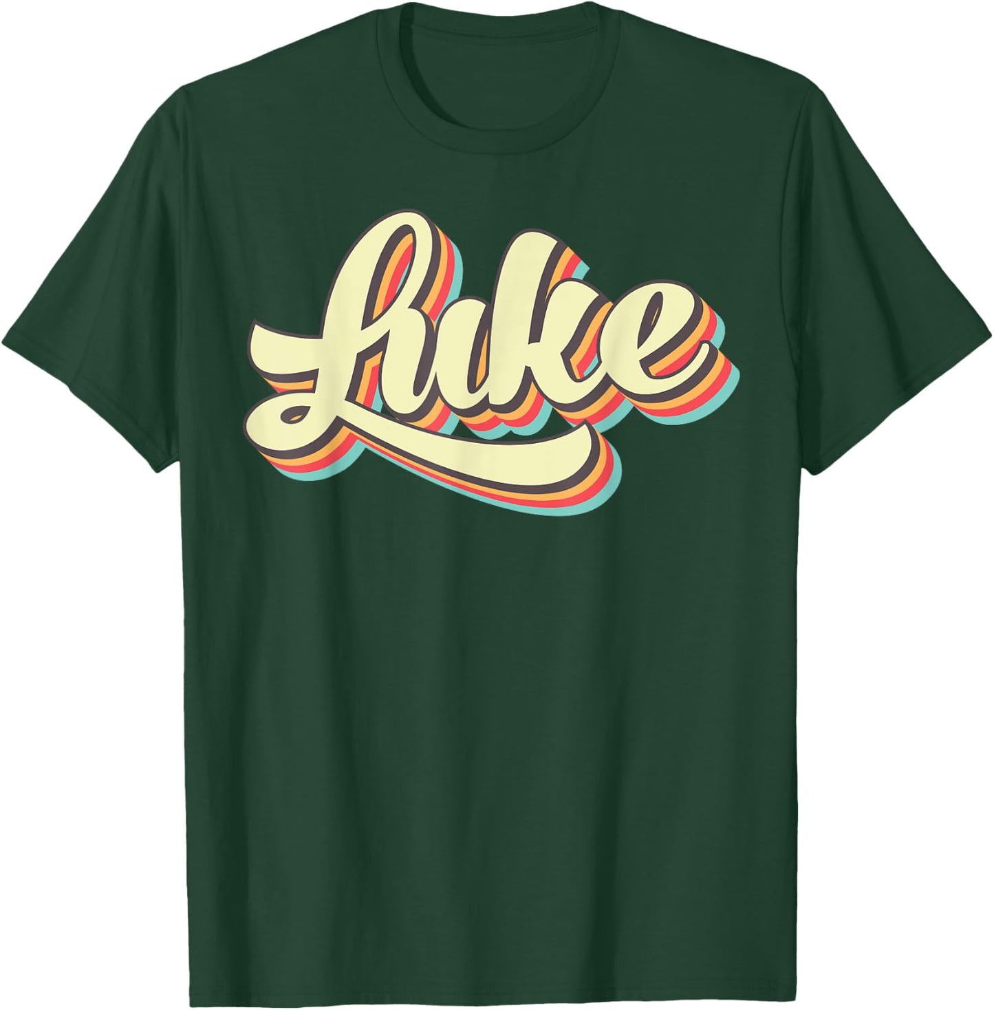 Luke Retro Art Baseball Font Vintage T-Shirt - T-Shirt | Forest