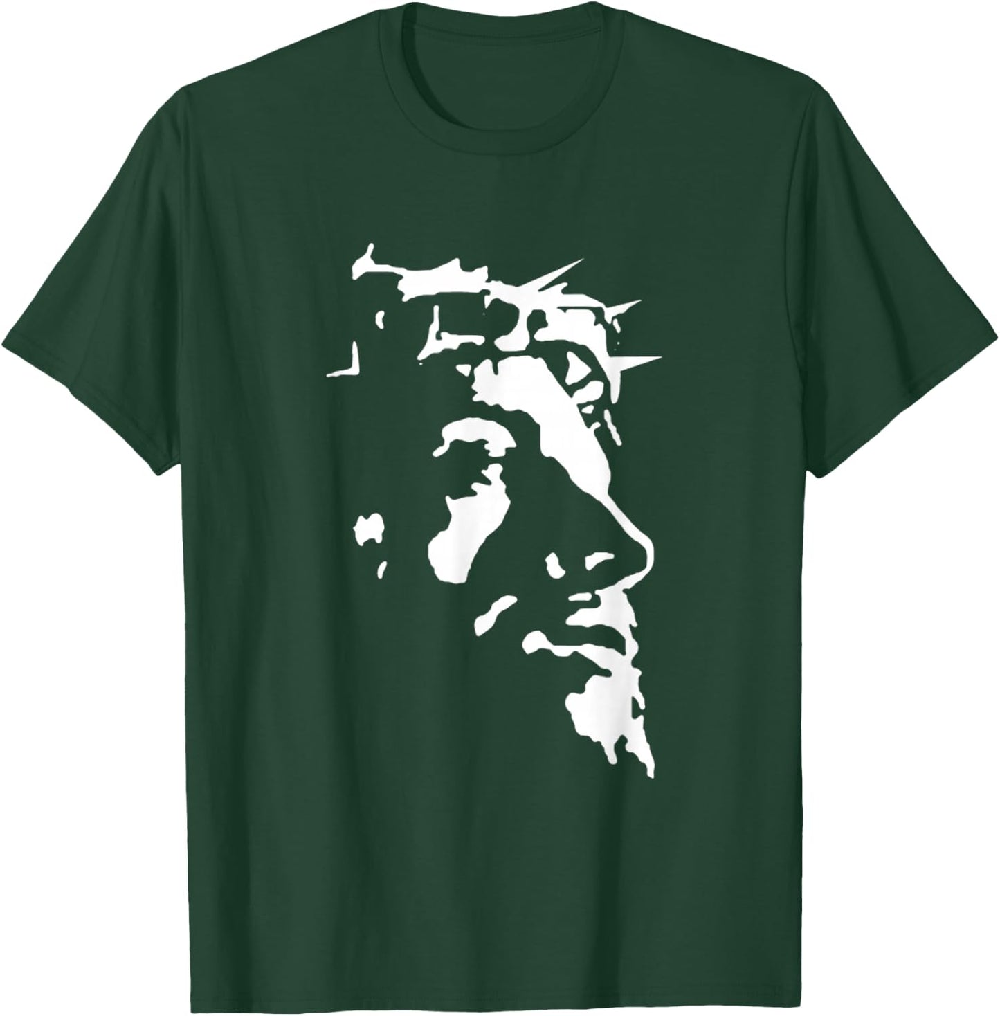 Jesus Christ Face With Crown Of Thorns God Bible T-Shirt - T-Shirt | Forest