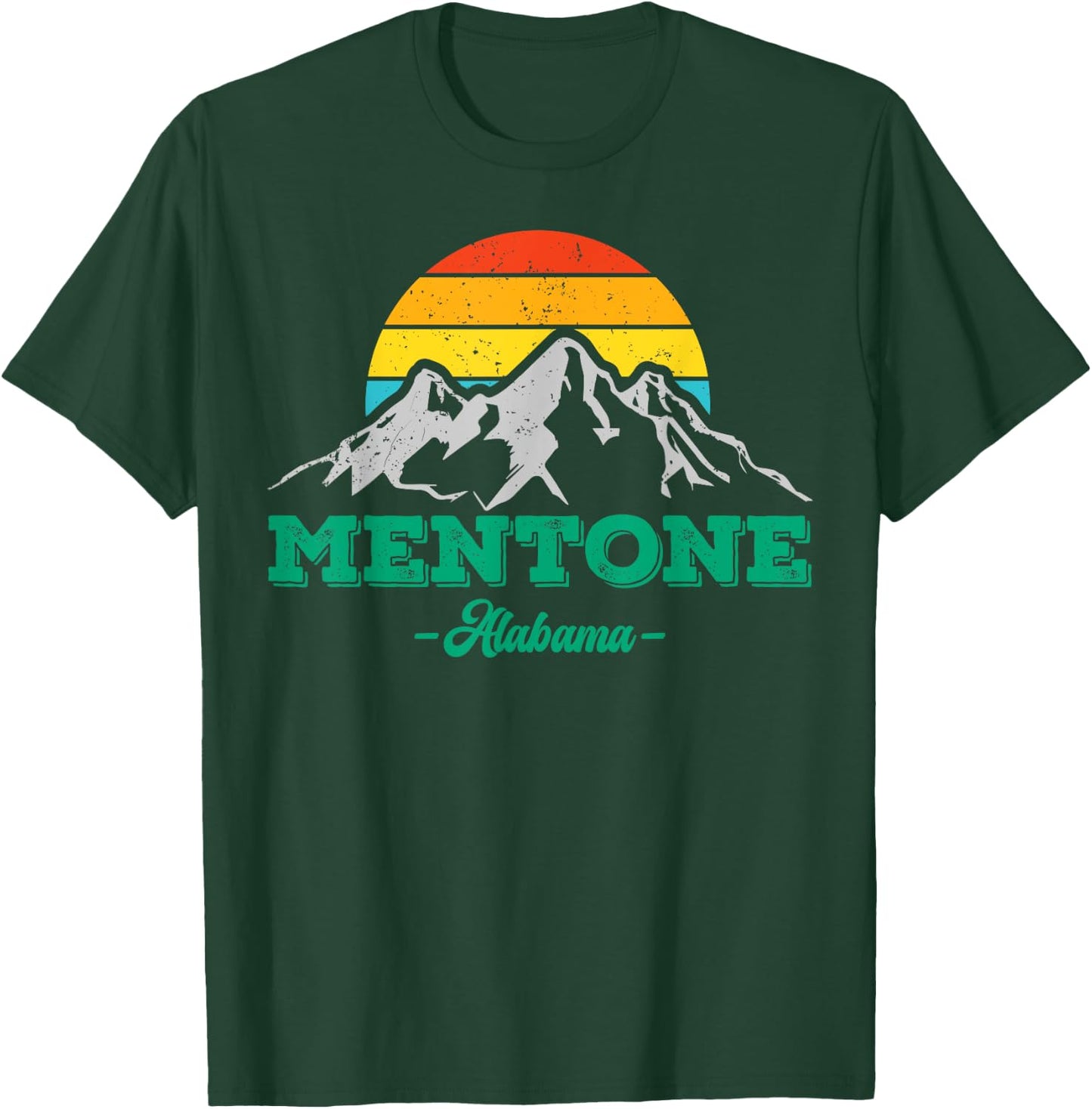 Mentone Alabama Souvenirs Vintage Hiking Mountains Vacation T-Shirt - T-Shirt | Forest