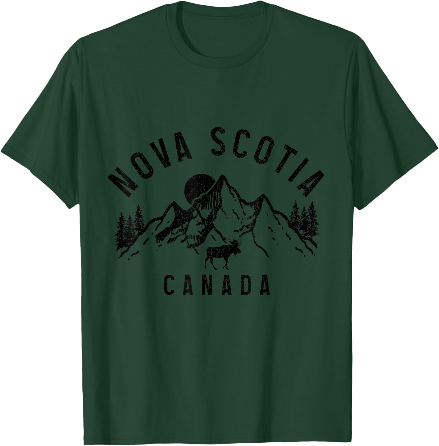 Nova Scotia Canada Souvenir Vintage Mountains Elk T-Shirt - T-Shirt | Forest