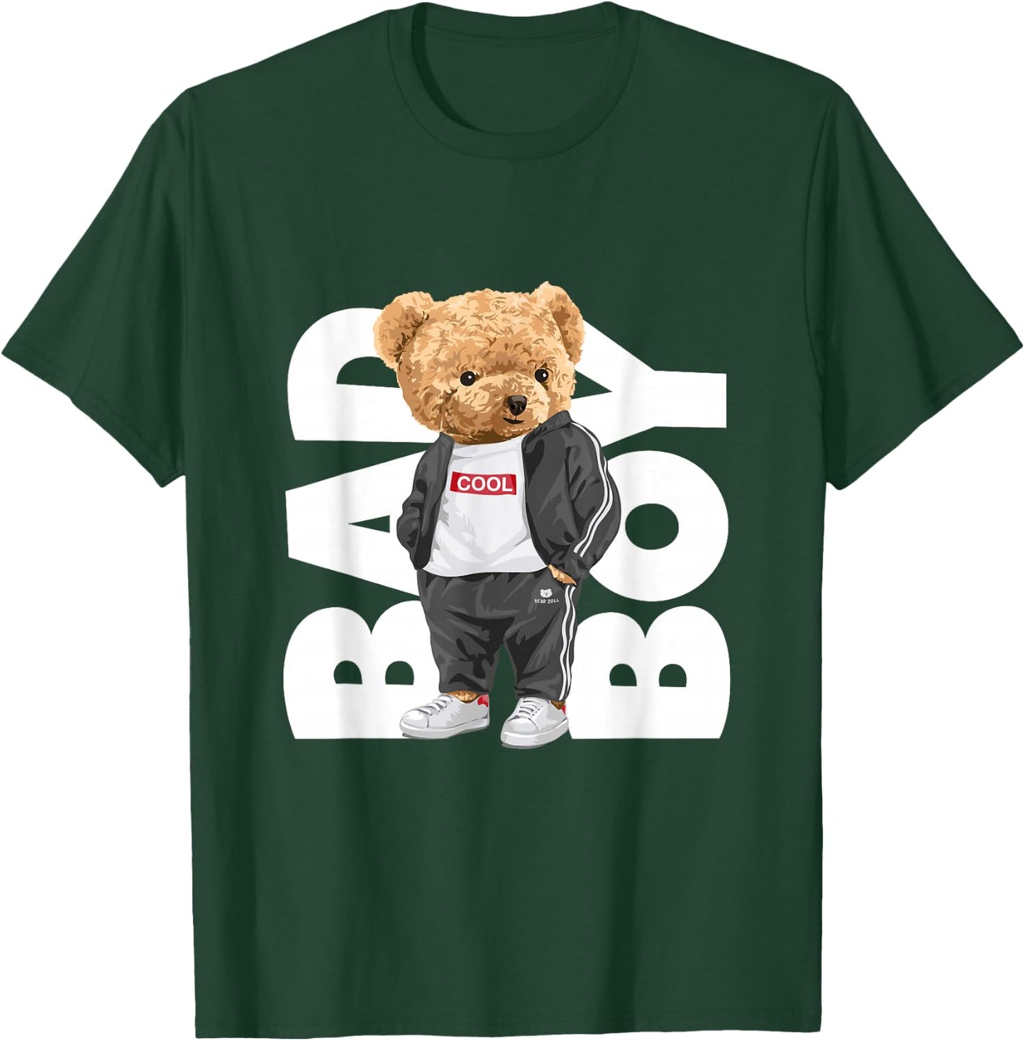 Bad Boy Shirt, Funny Teddy Bear Graphic Design Style Fun T-Shirt - T-Shirt | Forest