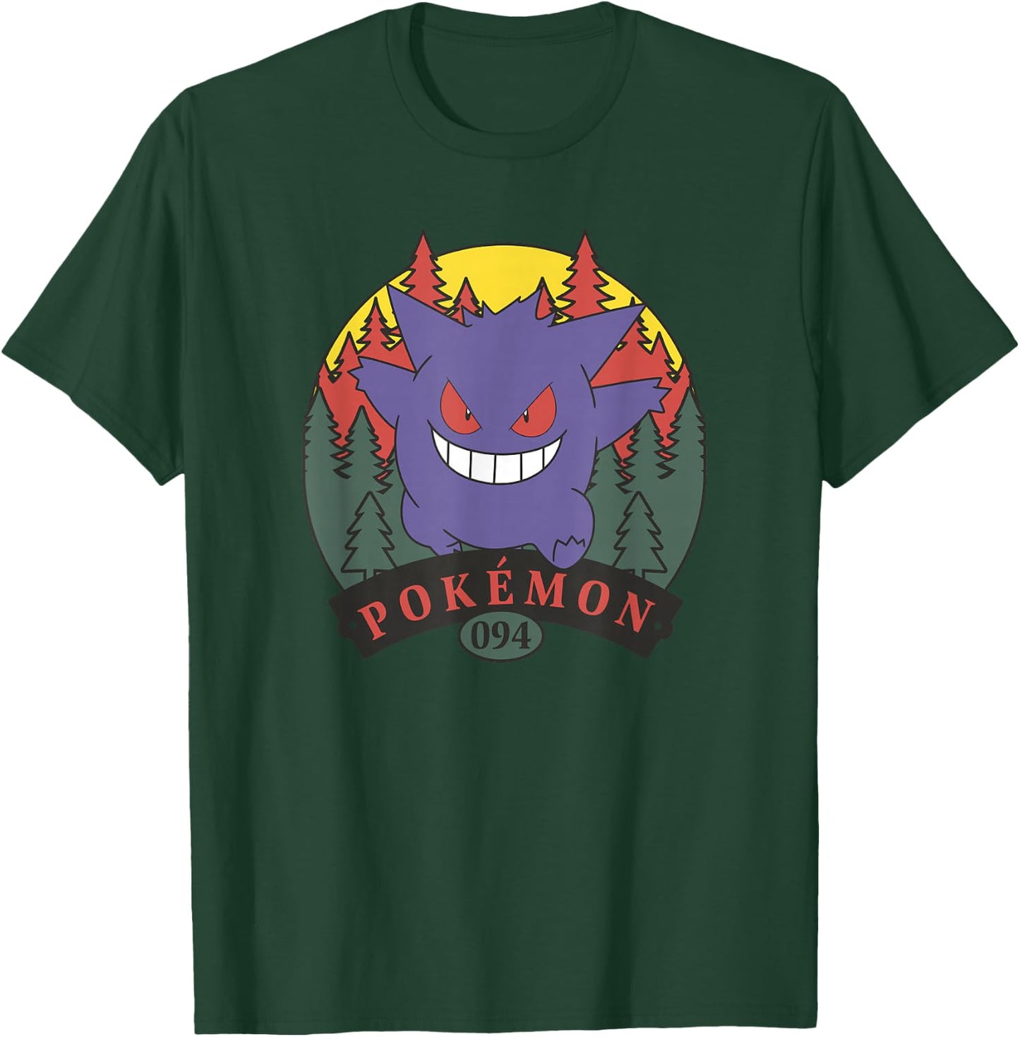 Pokémon 094 Gengar Outdoor Adventure Forest Park Badge T-Shirt - T-Shirt | Forest