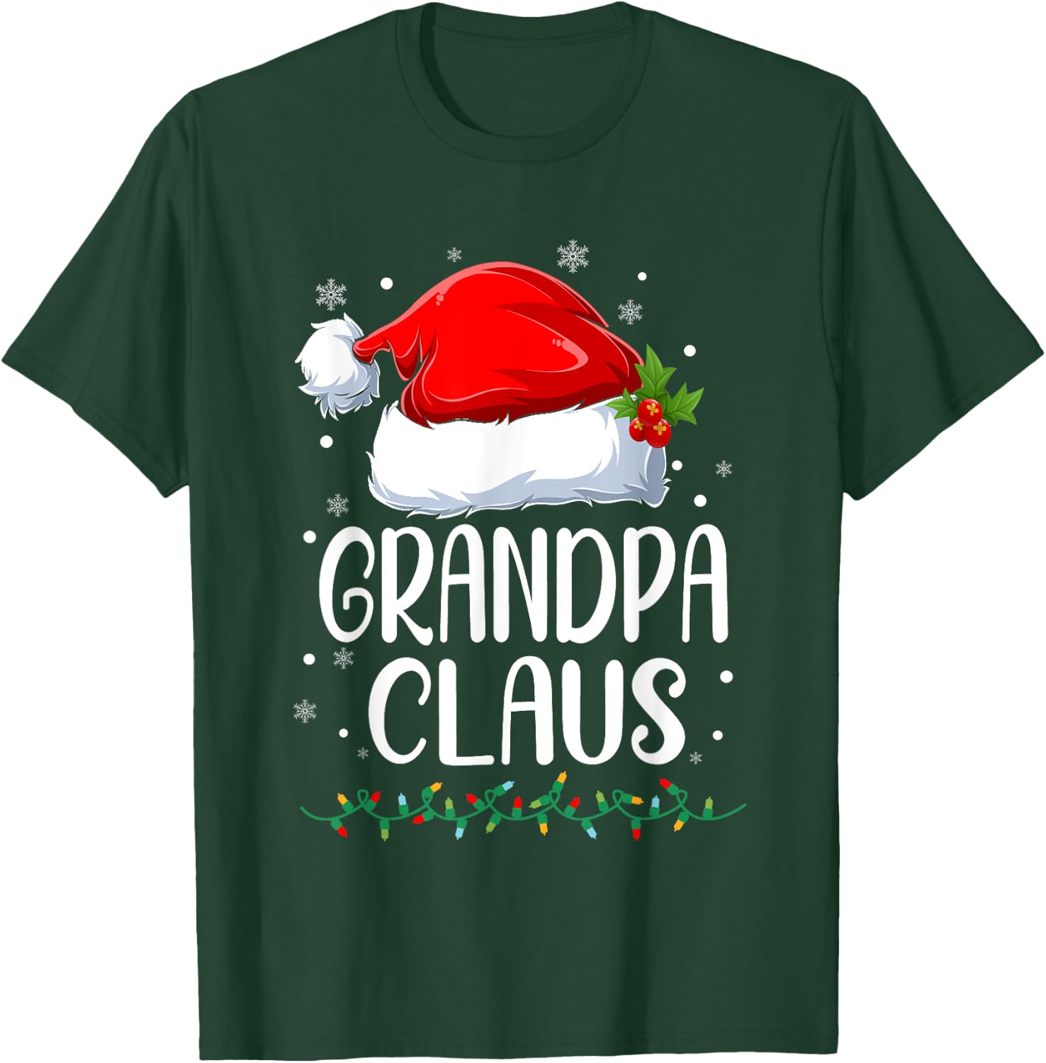 Grandpa Claus Christmas Lights Pajama Family Matching T-Shirt - T-Shirt | Forest