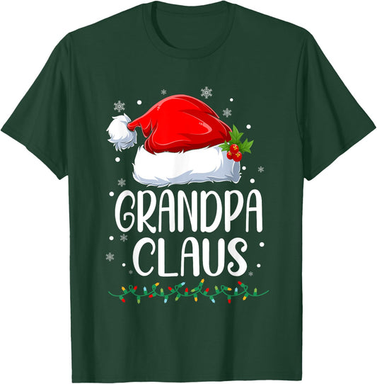 Grandpa Claus Christmas Lights Pajama Family Matching T-Shirt - T-Shirt | Forest