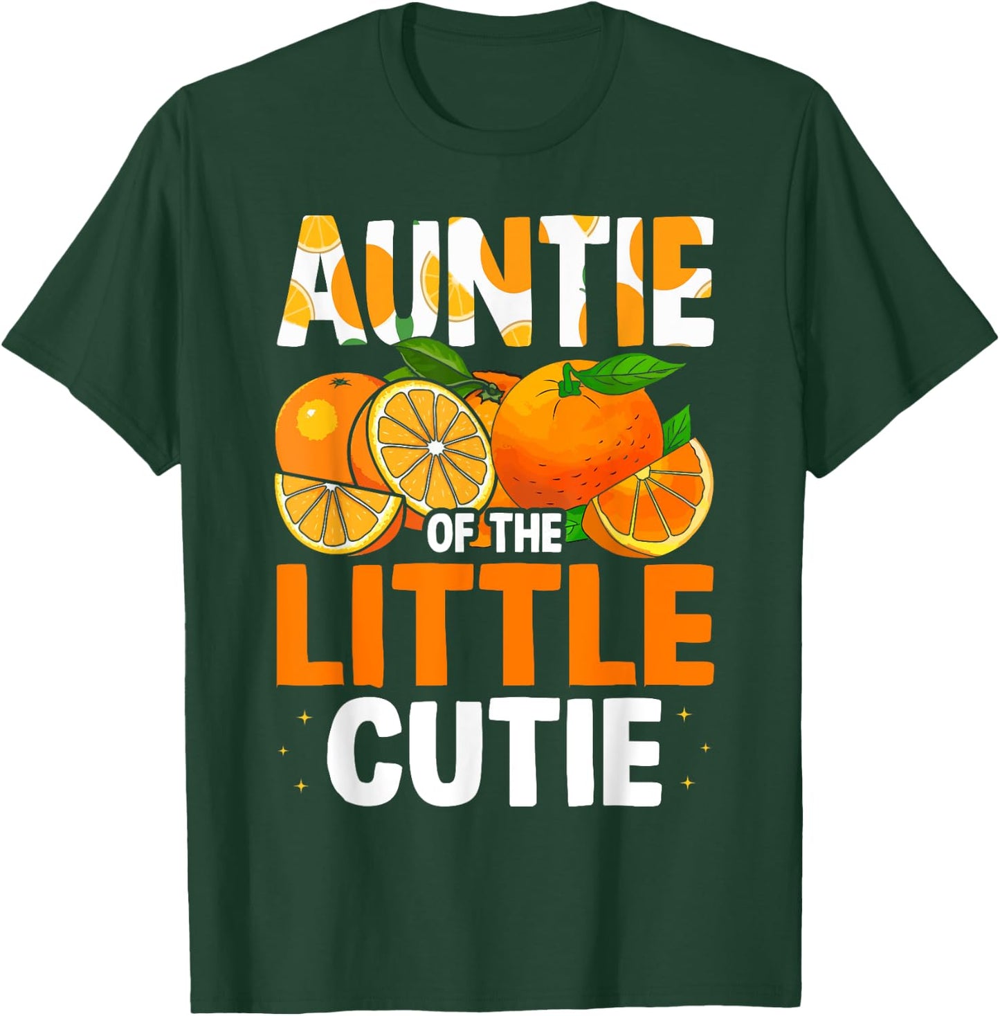 Auntie Little Cutie Baby Shower Orange 1st Birthday Party T-Shirt - T-Shirt | Forest
