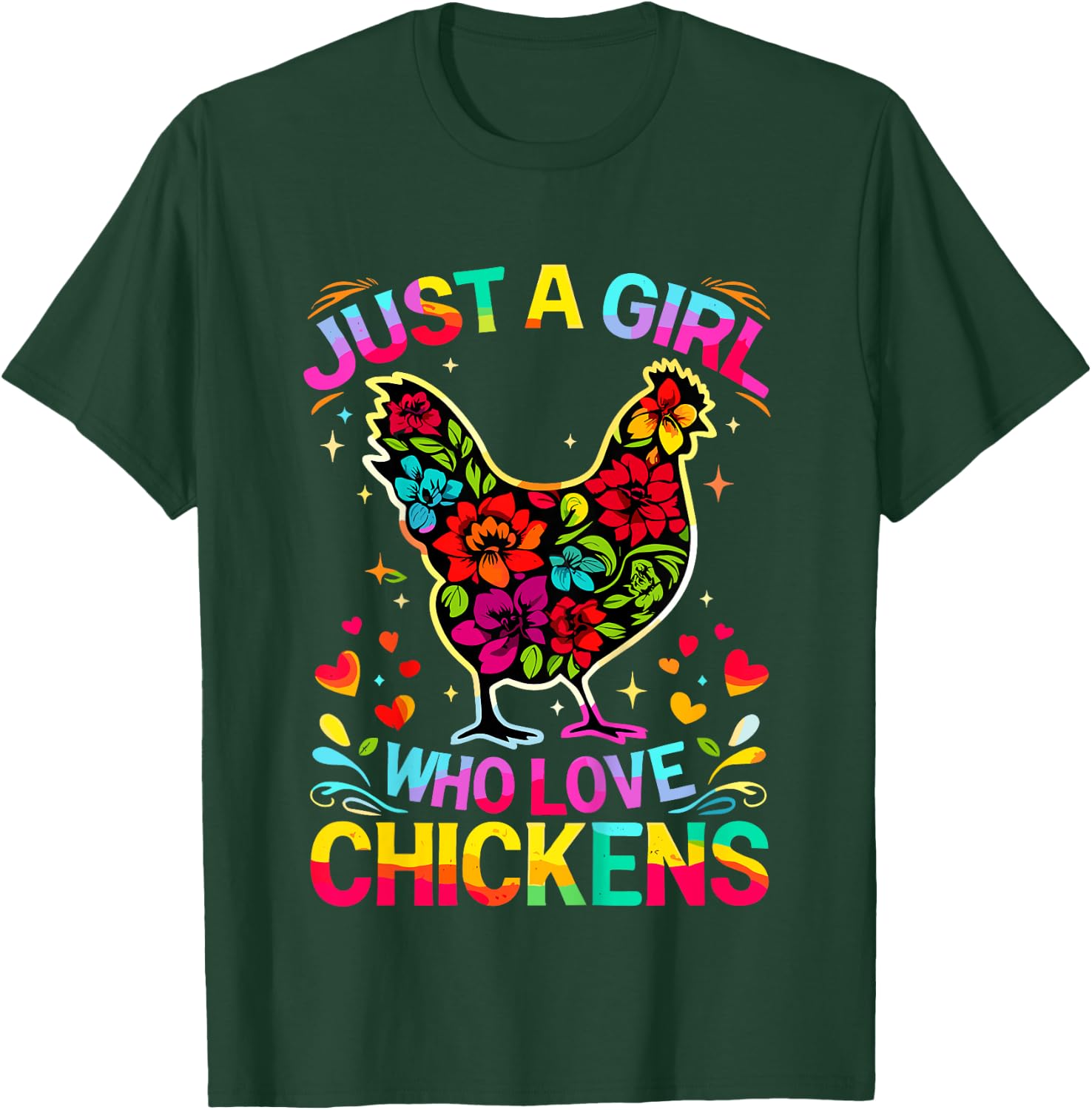 Chicken Just A Girl Who Loves Chickens T-Shirt - T-Shirt | Forest