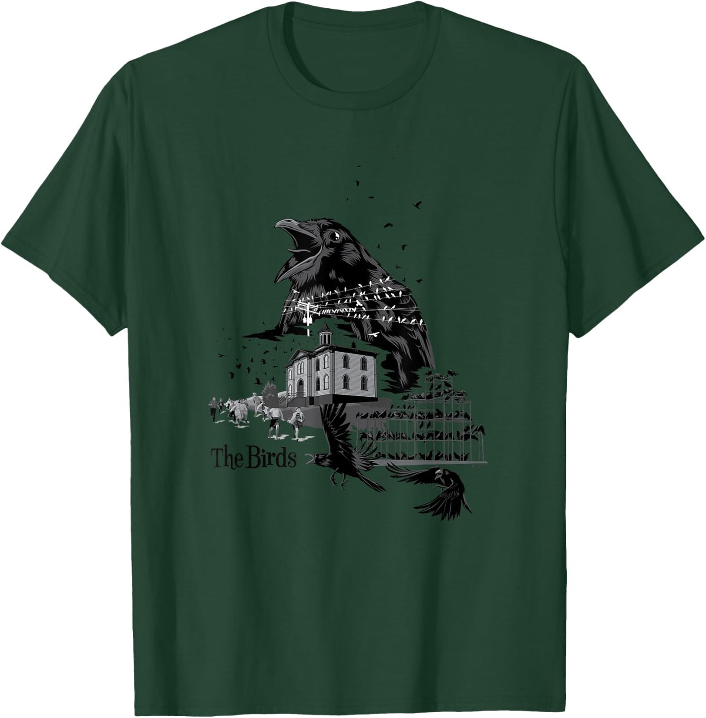 The Birds Alfred Hitchcock Collage T-Shirt - T-Shirt | Forest