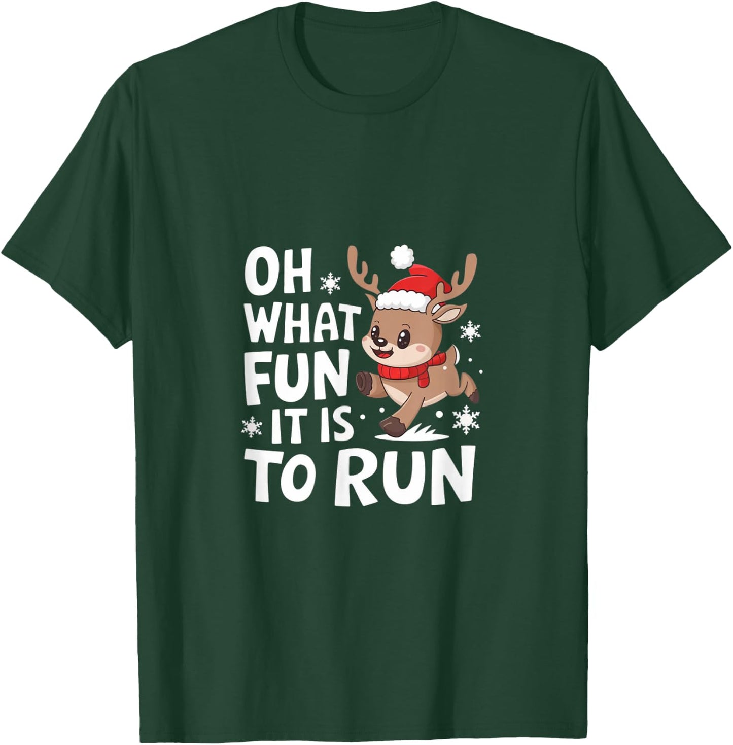 Oh What Fun It Is To Run Christmas Running T Shirt T-Shirt - T-Shirt | Forest