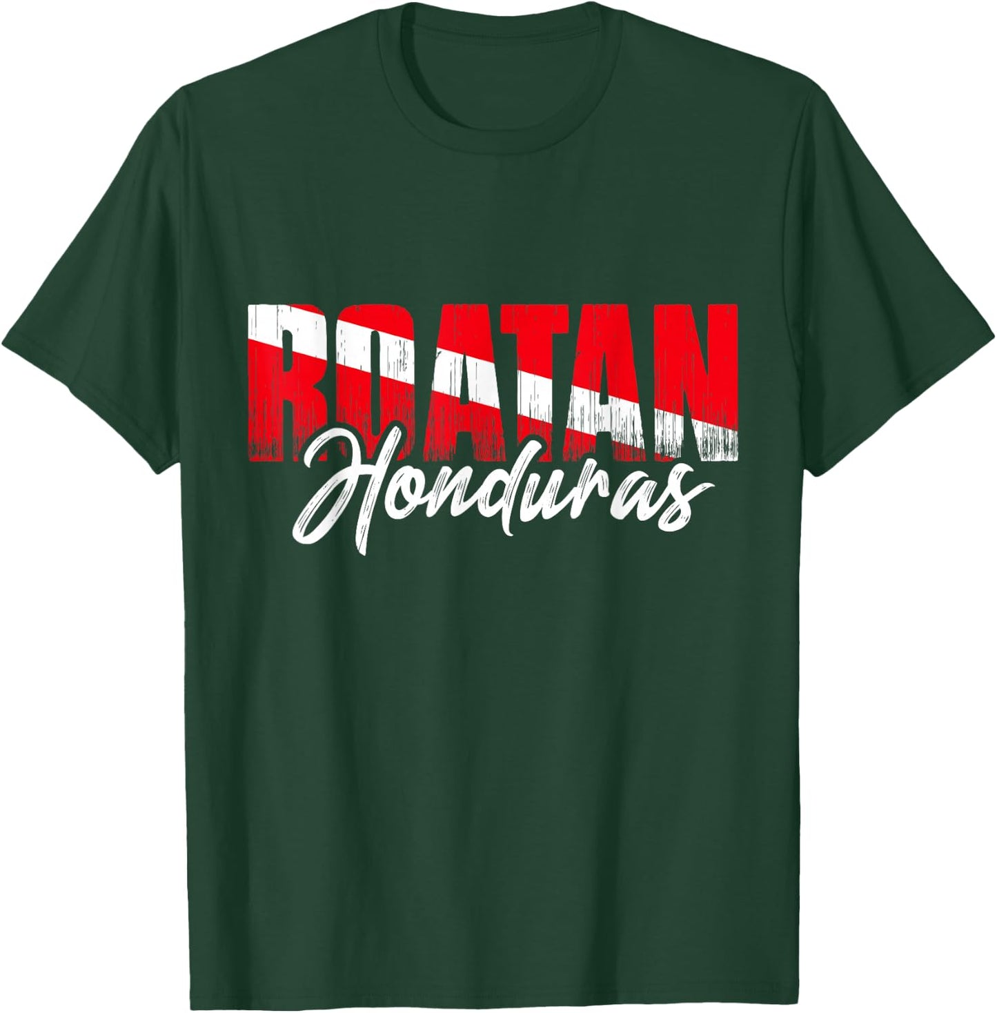 Roatan Honduras Scuba Diver Diving Dive Flag T-Shirt - T-Shirt | Forest