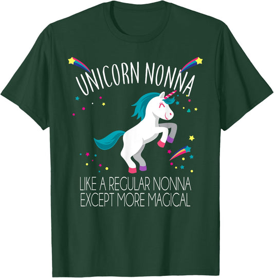 Unicorn Nonna Funny Rainbow Stars Friends Gift T-Shirt - T-Shirt | Forest