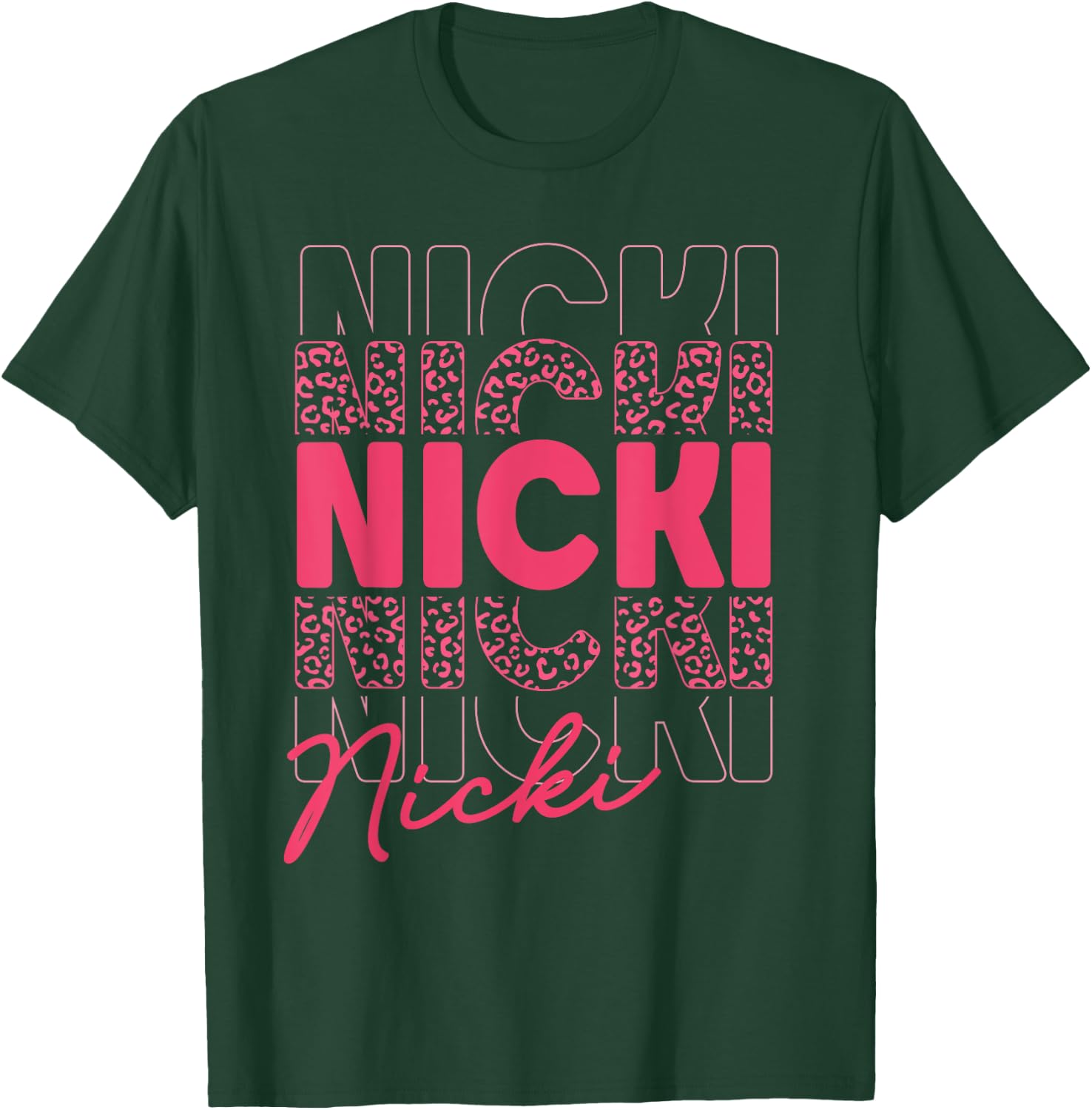 Girl Retro NICKI First Name Personalized Birthday T-Shirt - T-Shirt | Forest