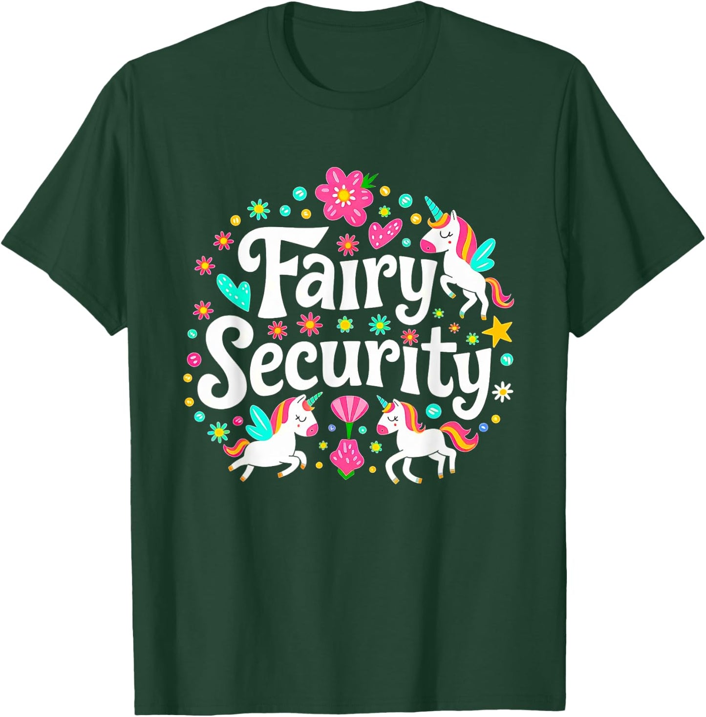 Fairy Security Unicorn Halloween Costume Adult Mom Dad T-Shirt - T-Shirt | Forest