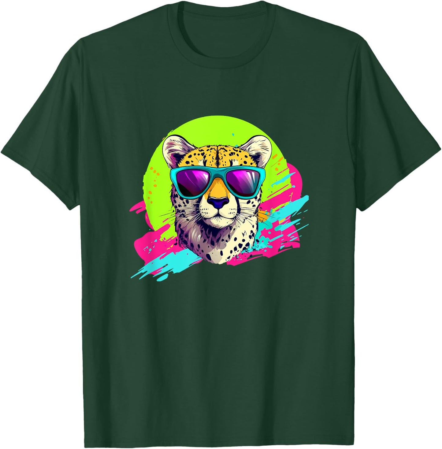 Funny Retro Vintage 80s & Cheetah Lover T-Shirt - T-Shirt | Forest