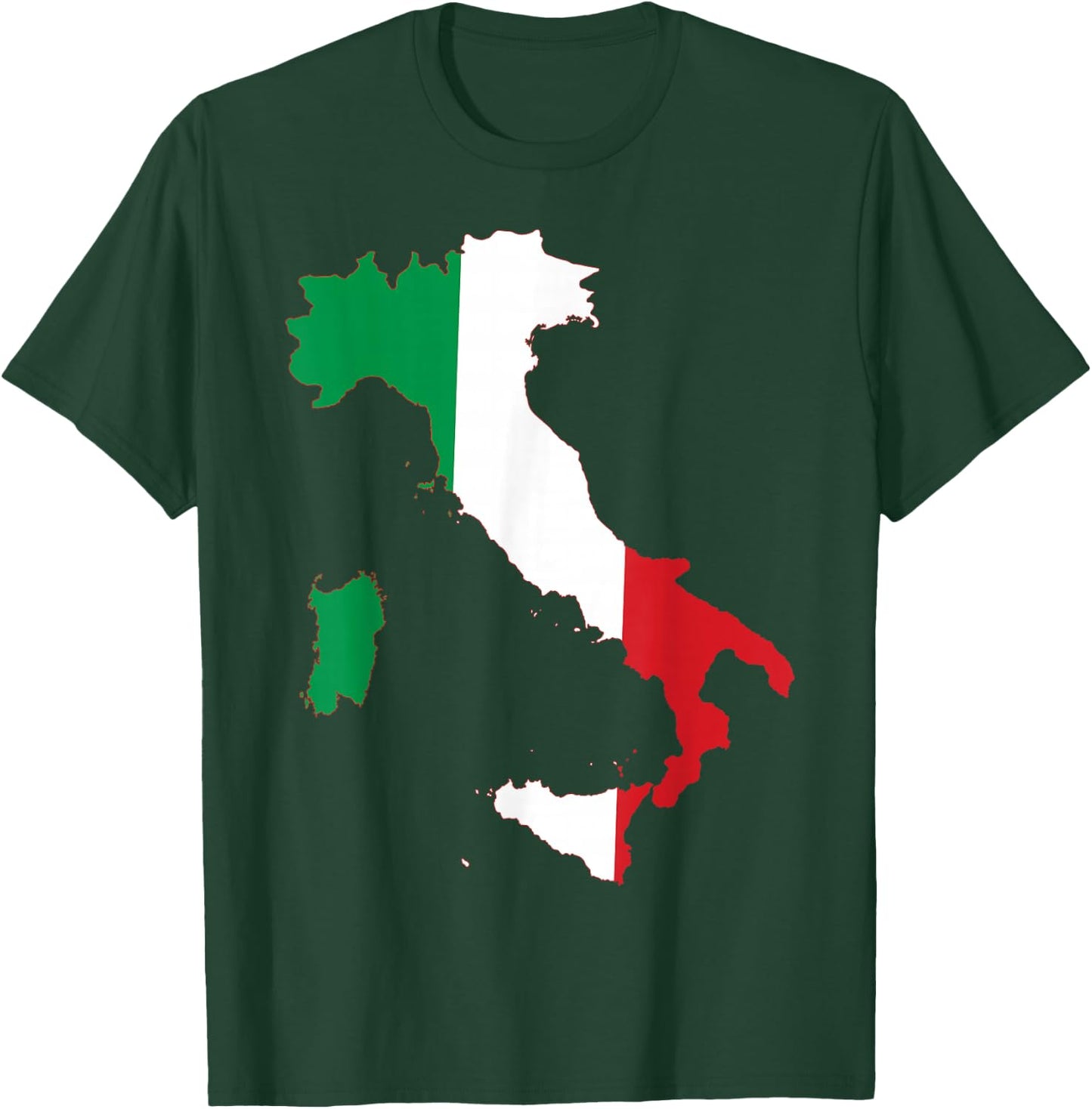 Italy Flag Heart Heartbeat for Italy Men Women Kids T-Shirt - T-Shirt | Forest
