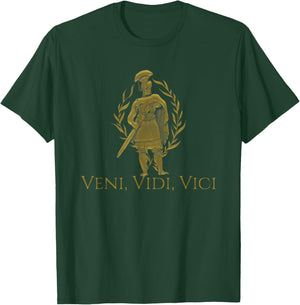 Veni Vidi Vici - Julius Caesar Latin Quote - Ancient Rome T-Shirt - T-Shirt | Forest