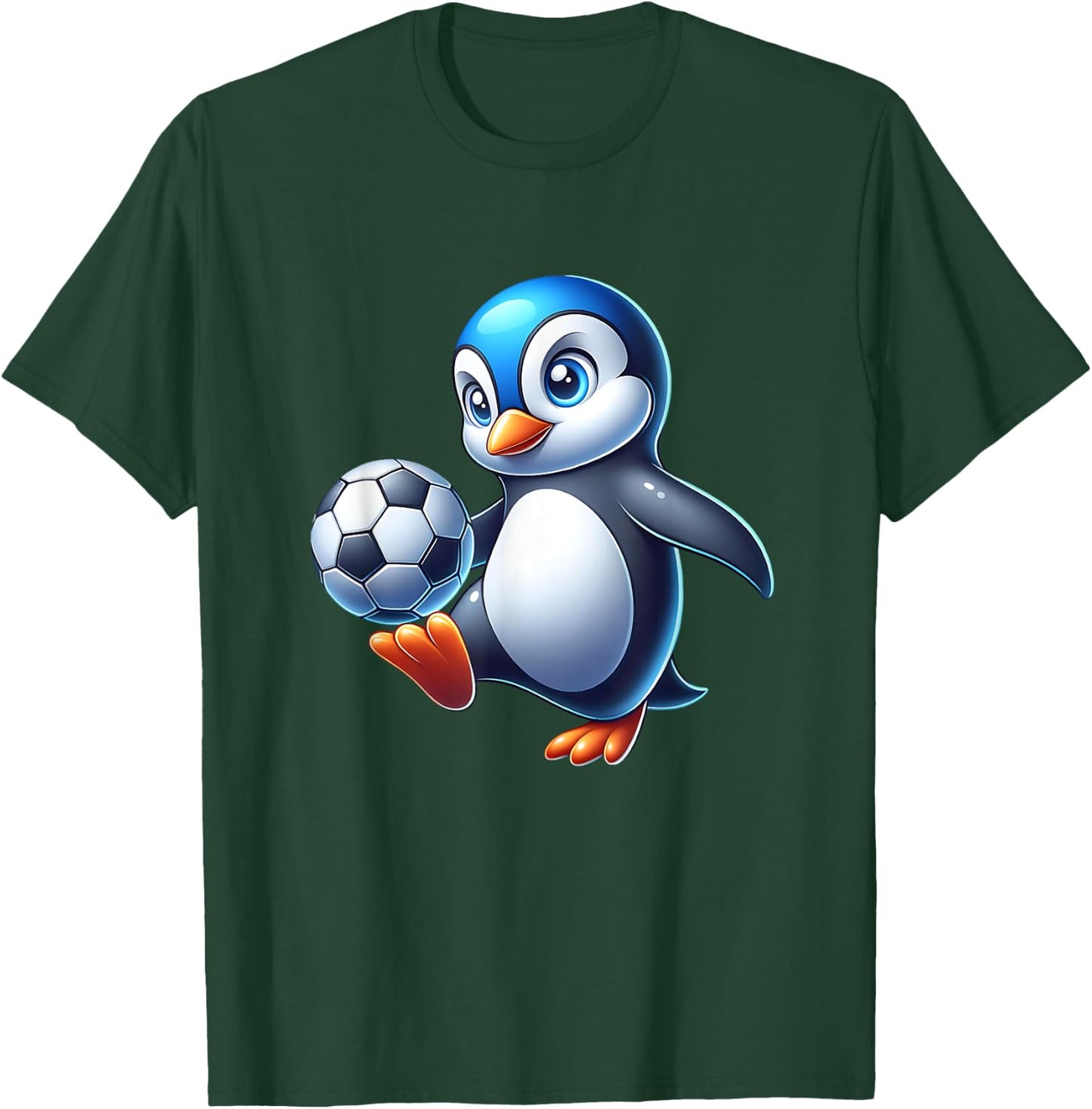 Cute Penguin Bird Soccer Ball Champion Fan T-Shirt - T-Shirt | Forest