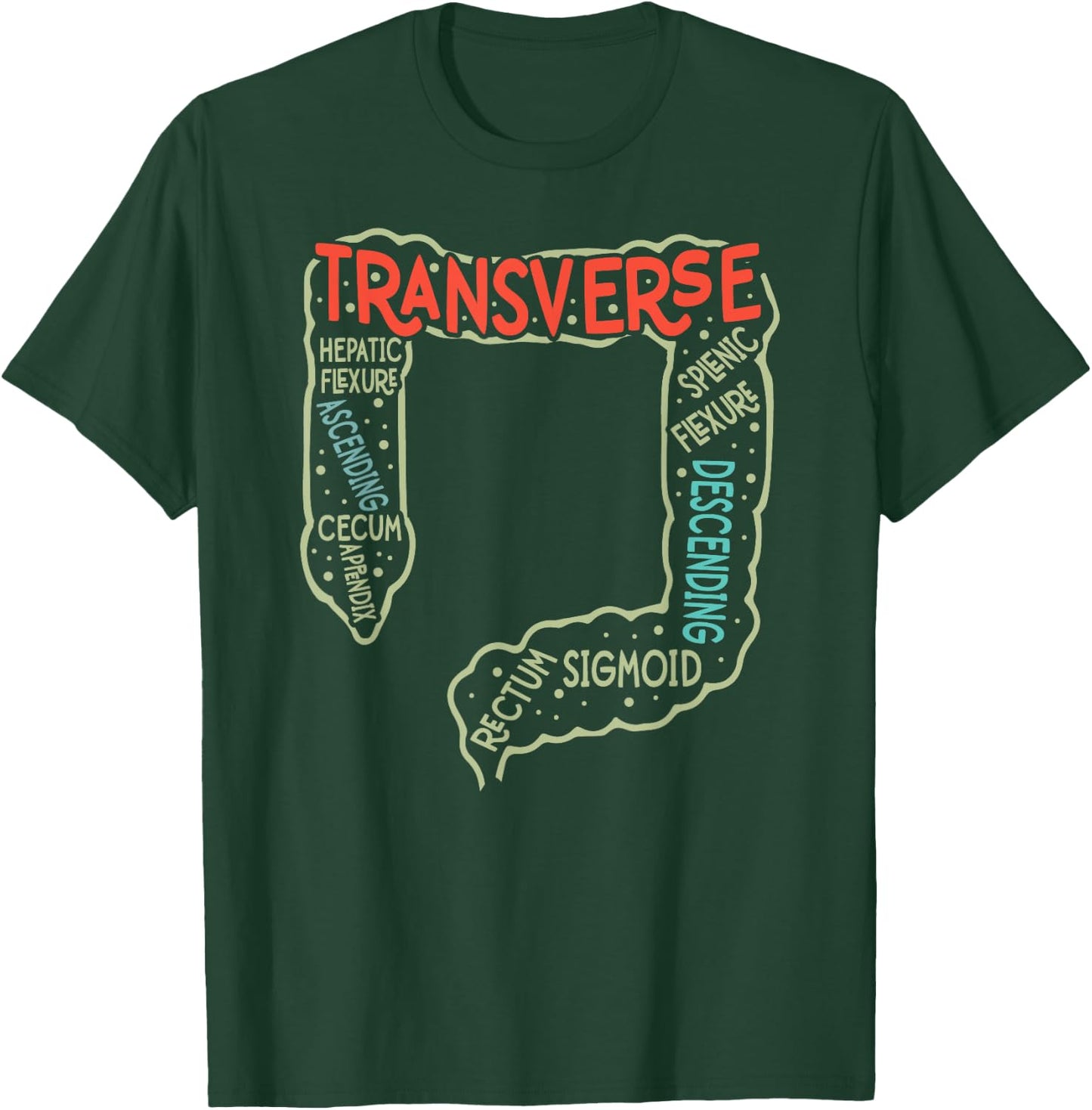Endoscopy Nurse GI Endo Tech Colonoscopy Colon Anatomy T-Shirt - T-Shirt | Forest
