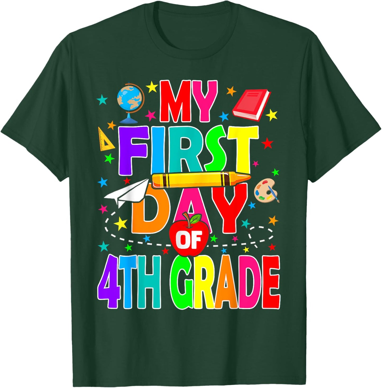 My First Day of 4th Grade Back to School Boys Kids T-Shirt - T-Shirt | Forest