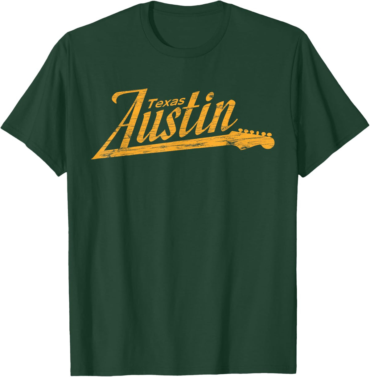 Austin Texas Guitar Neck T-Shirt - T-Shirt | Forest