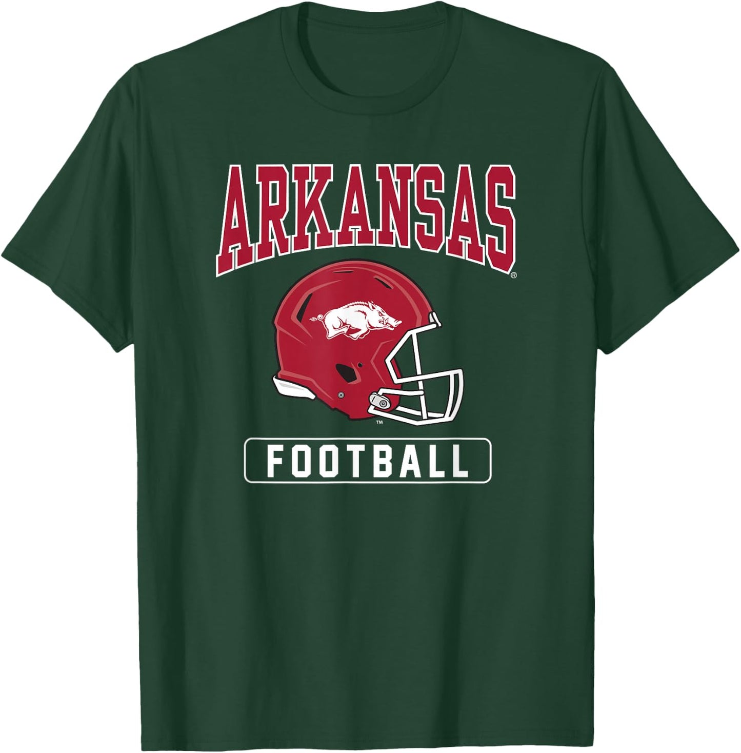 University of Arkansas Razorbacks Football Helmet T-Shirt - T-Shirt | Forest