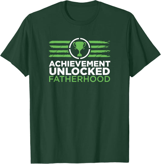 Achievement Unlocked Fatherhood Future Gamer Daddy T-Shirt - T-Shirt | Forest