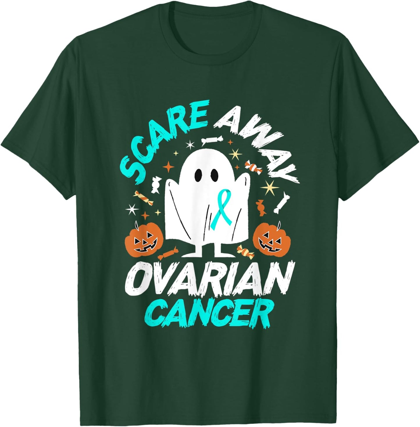 Halloween Ovarian Cancer Awareness T-Shirt - T-Shirt | Forest