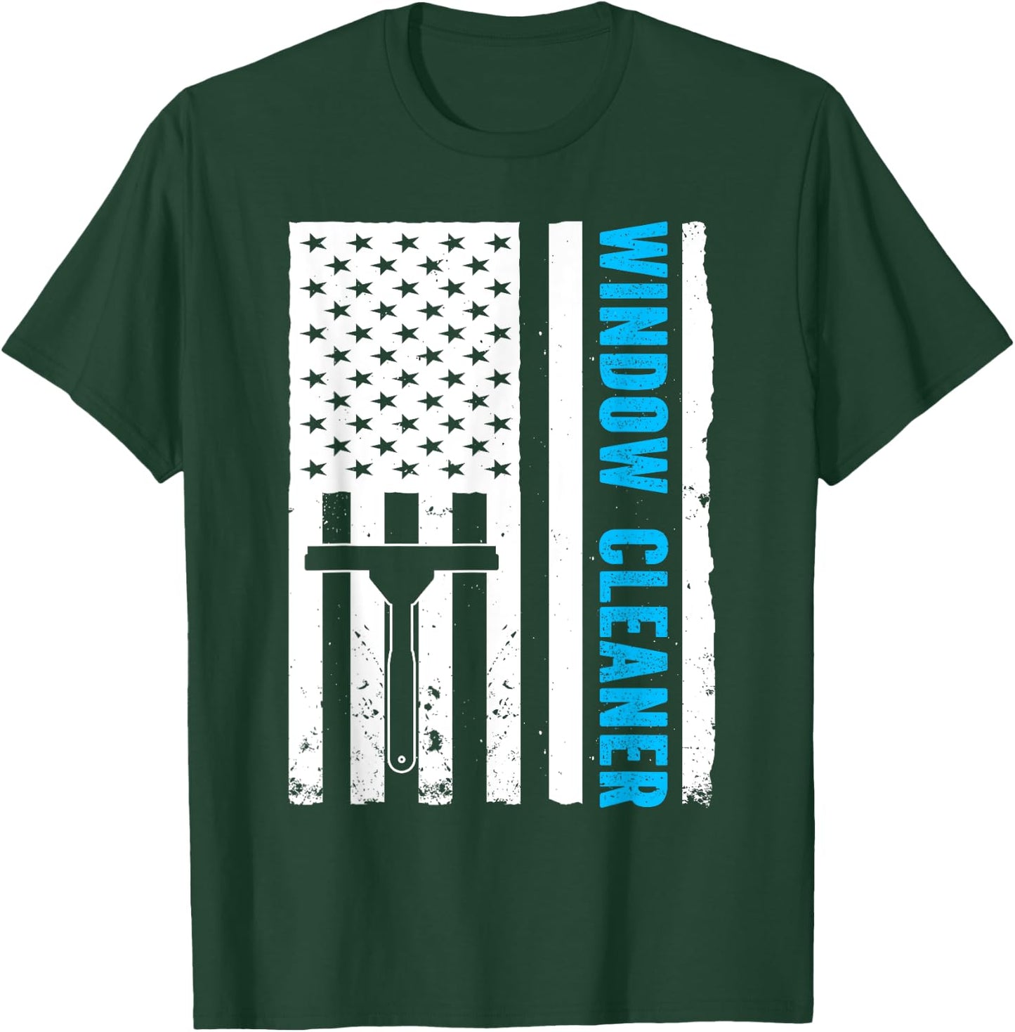 US Flag Window Cleaner T-Shirt - T-Shirt | Forest