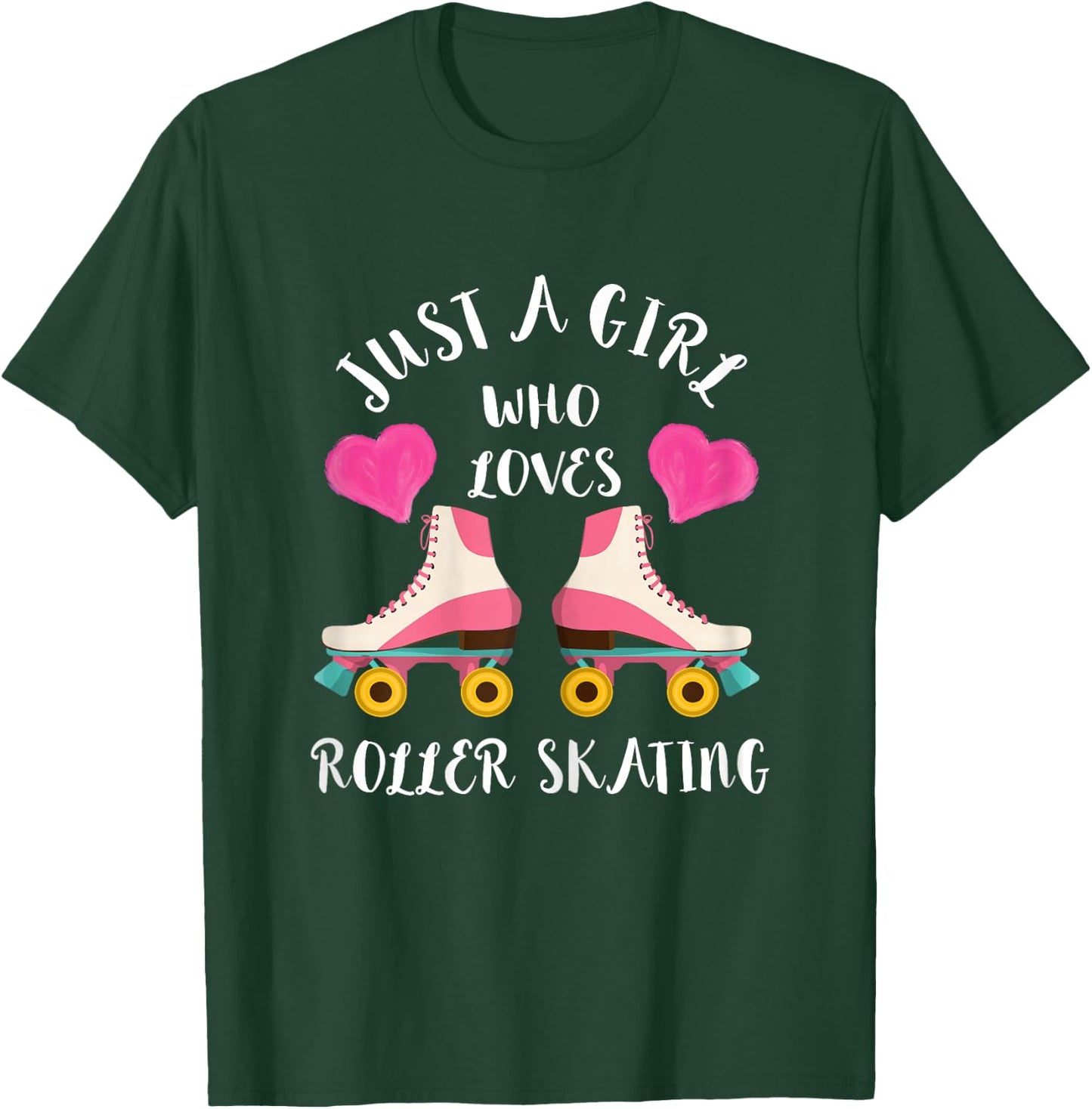 Just A Girl Who Loves Roller Skating 80s Roller Skater T-Shirt - T-Shirt | Forest