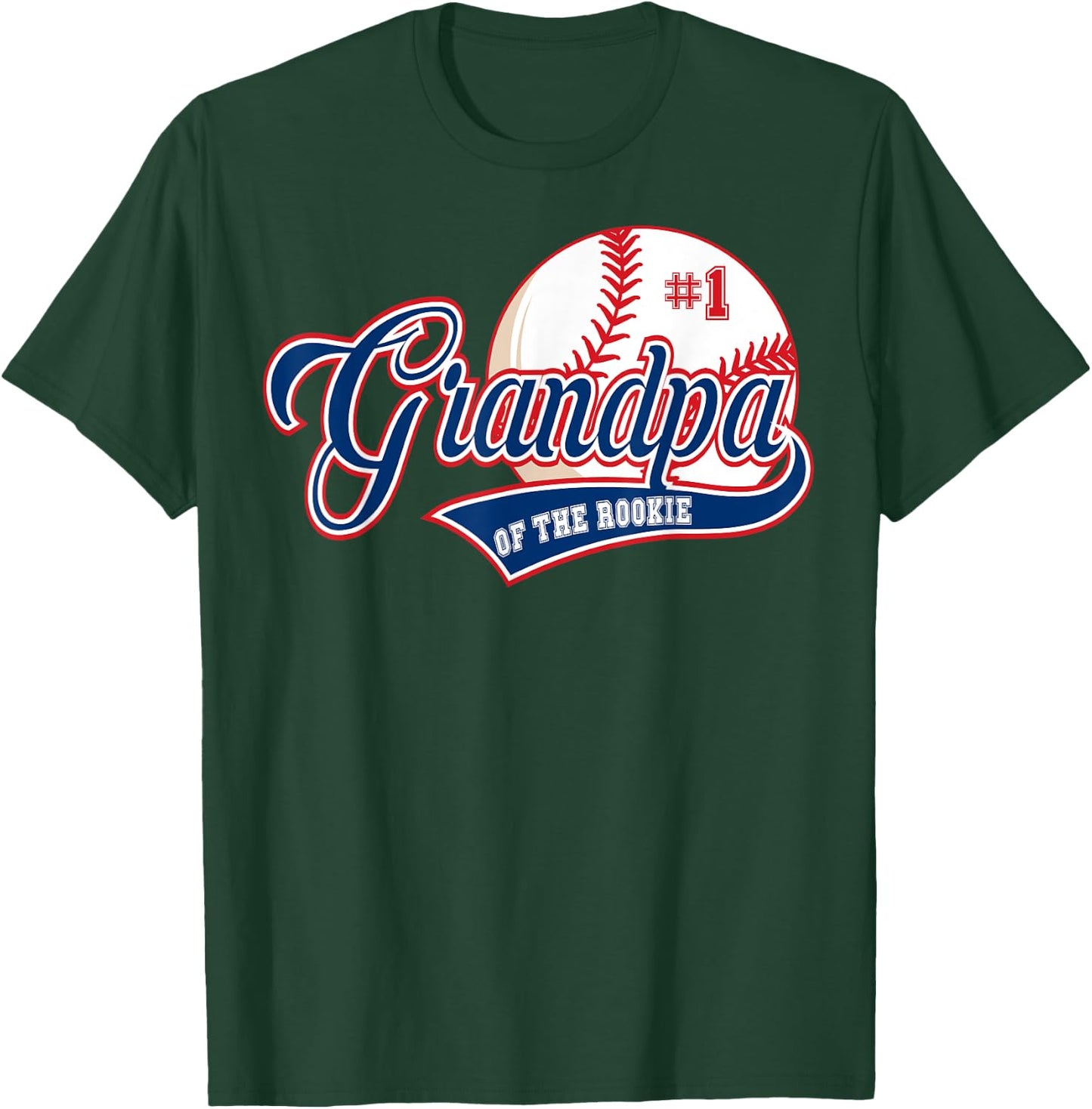 Grandpa Rookie of Year 1st Birthday Baseball Theme Matching T-Shirt - T-Shirt | Forest