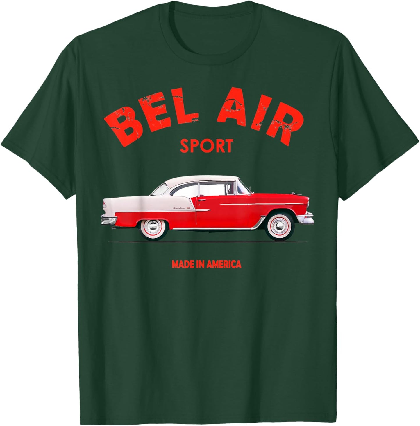 1955 55 Chevys Bel Air Sport Classic Vintage Muscle Car T-Shirt - T-Shirt | Forest